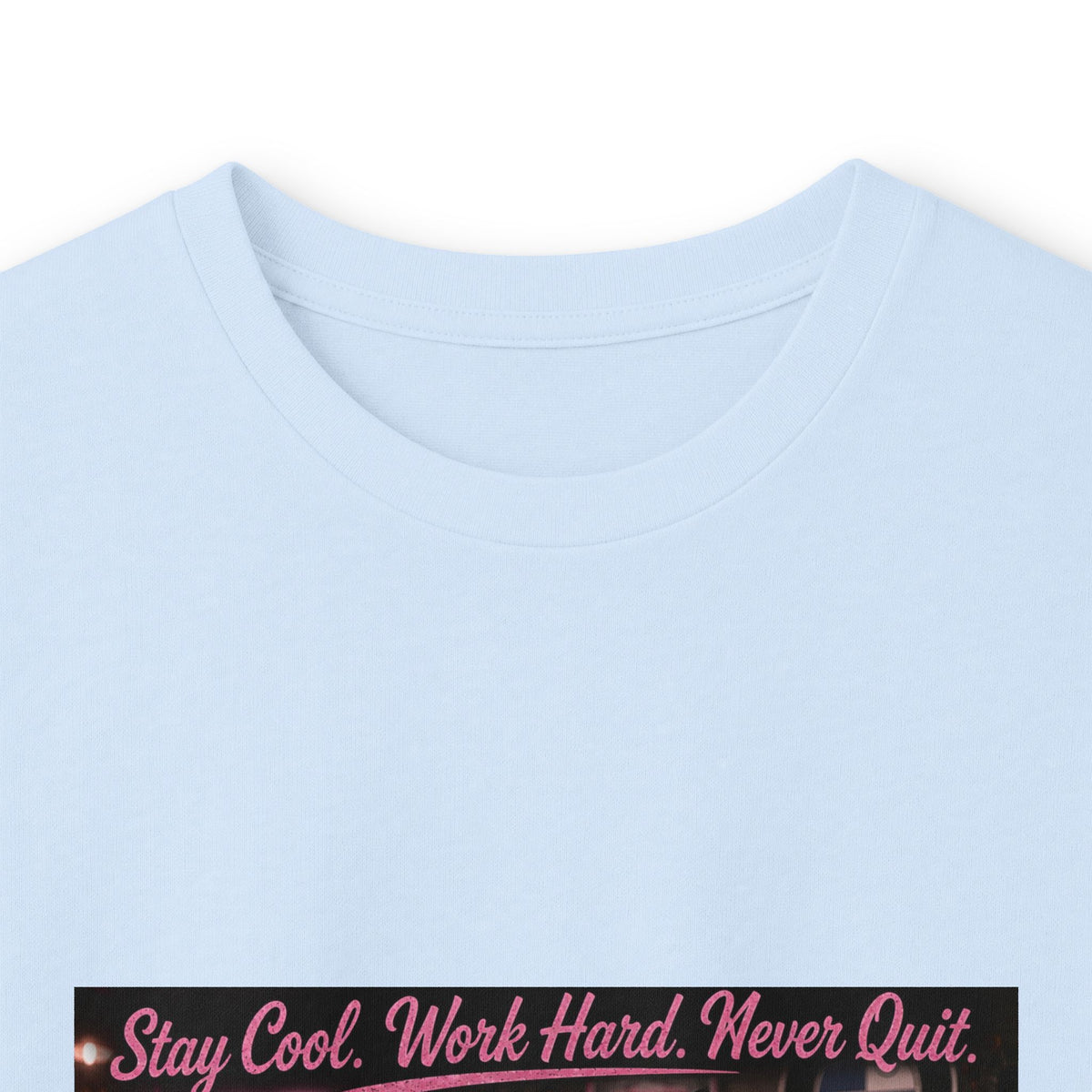 Cool Cat Long Sleeve Tee – "Stay Cool. Work Hard. Never Quit." Graphic Shirt