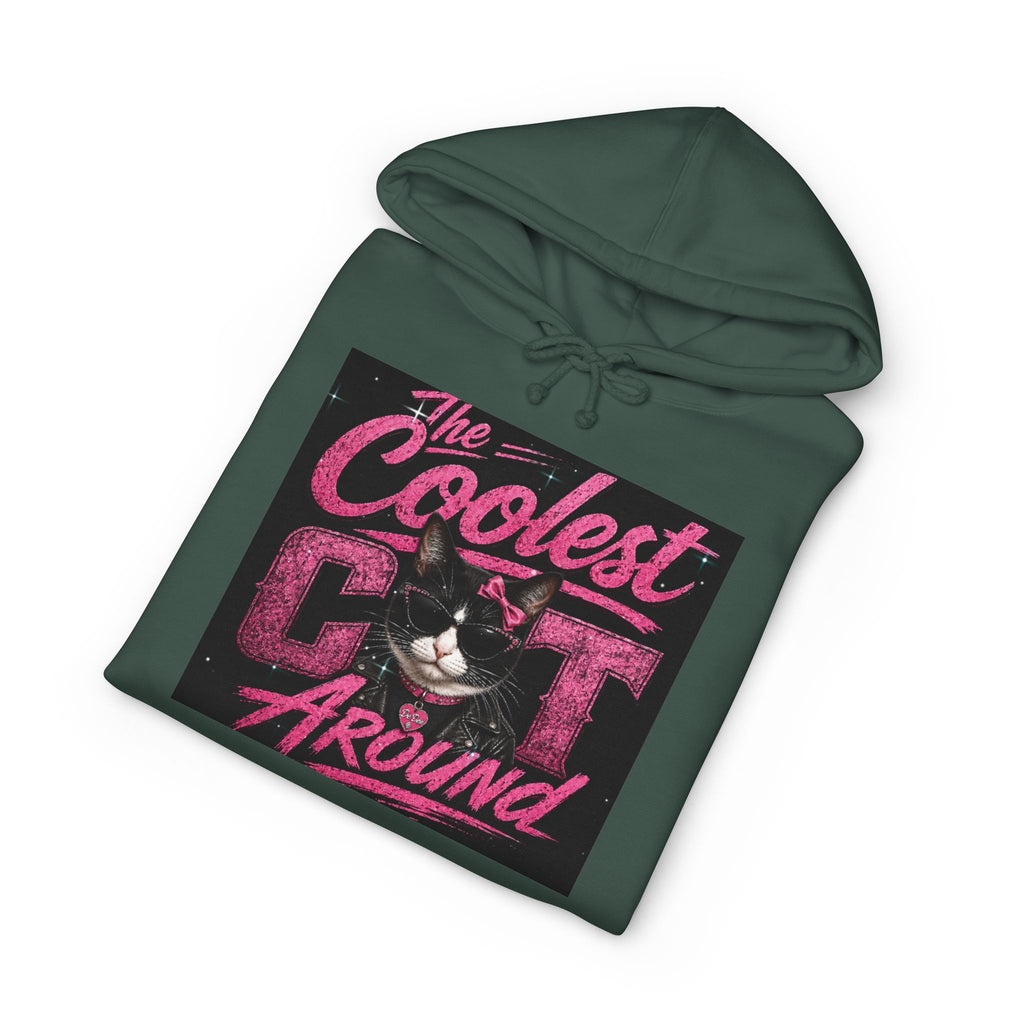 Cat Hoodie — "The Coolest Cat Around" Graphic Pullover
