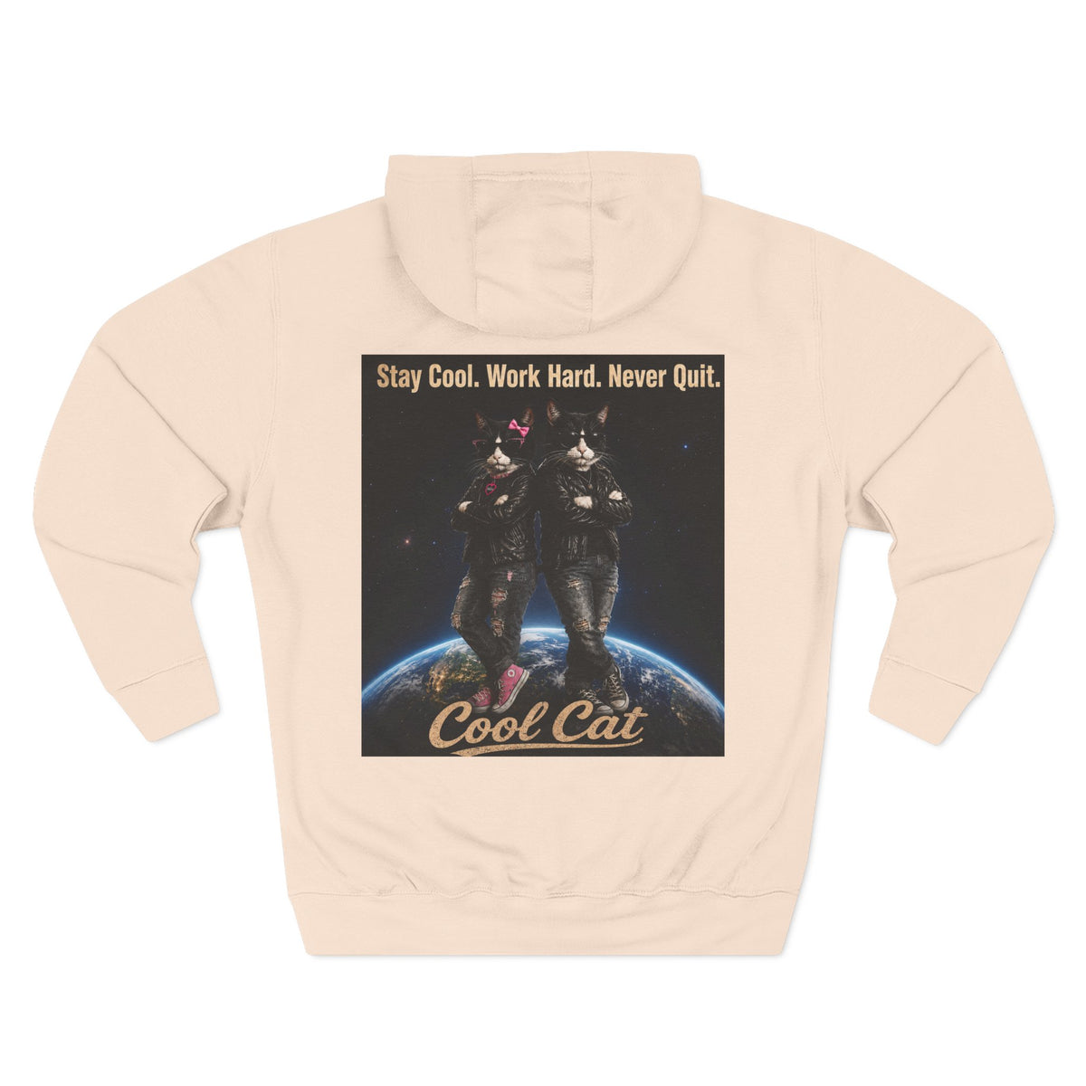 Cool Cats Vintage Graphic Hoodie — Retro Cat Band Design