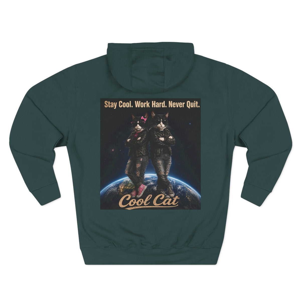 Cool Cats Vintage Graphic Hoodie — Retro Cat Band Design