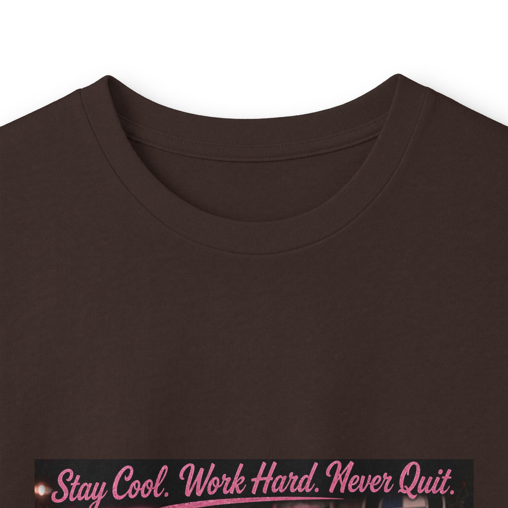 Cool Cat Long Sleeve Tee – "Stay Cool. Work Hard. Never Quit." Graphic Shirt