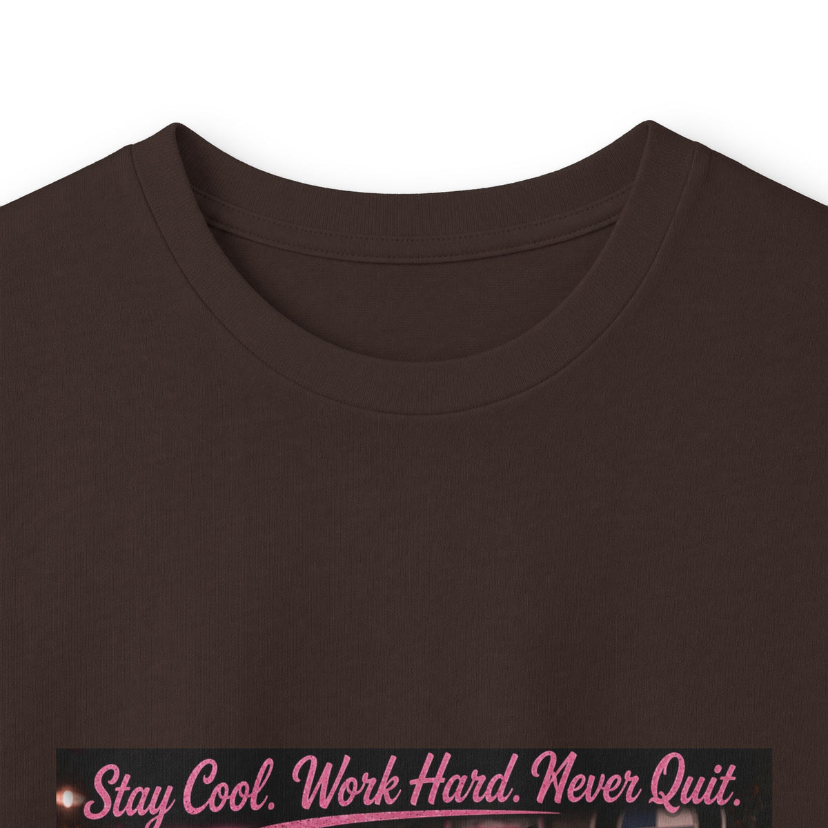 Cool Cat Long Sleeve Tee – "Stay Cool. Work Hard. Never Quit." Graphic Shirt