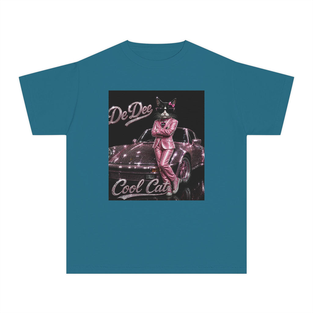 Cool Cat Youth Tee — 'Stay Cool. Work Hard. Never Quit.' Motivational Graphic Tee