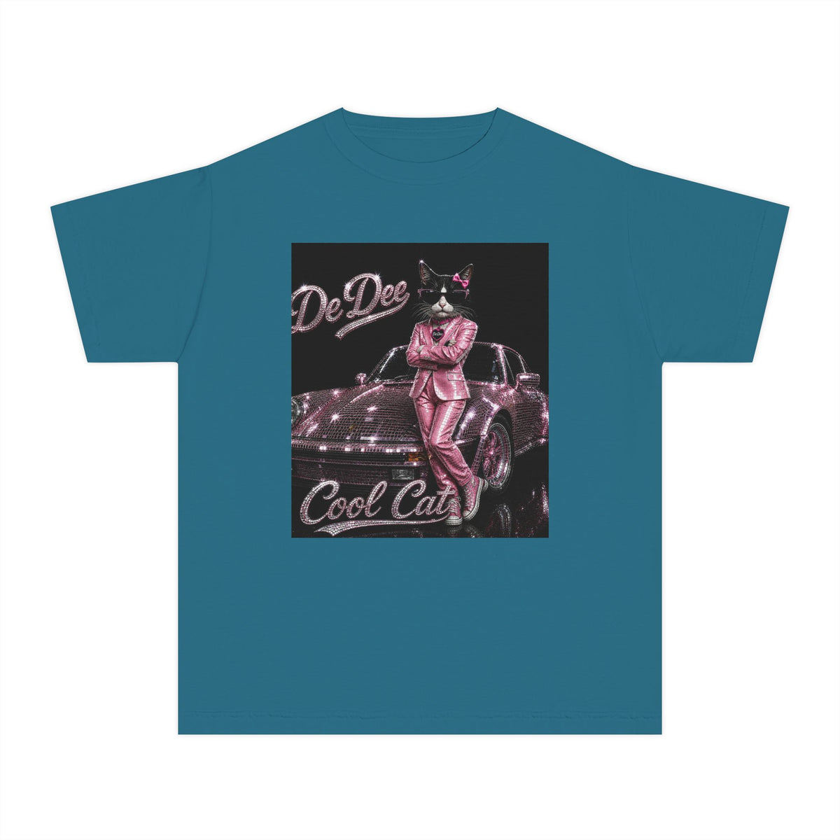 Cool Cat Youth Tee — 'Stay Cool. Work Hard. Never Quit.' Motivational Graphic Tee