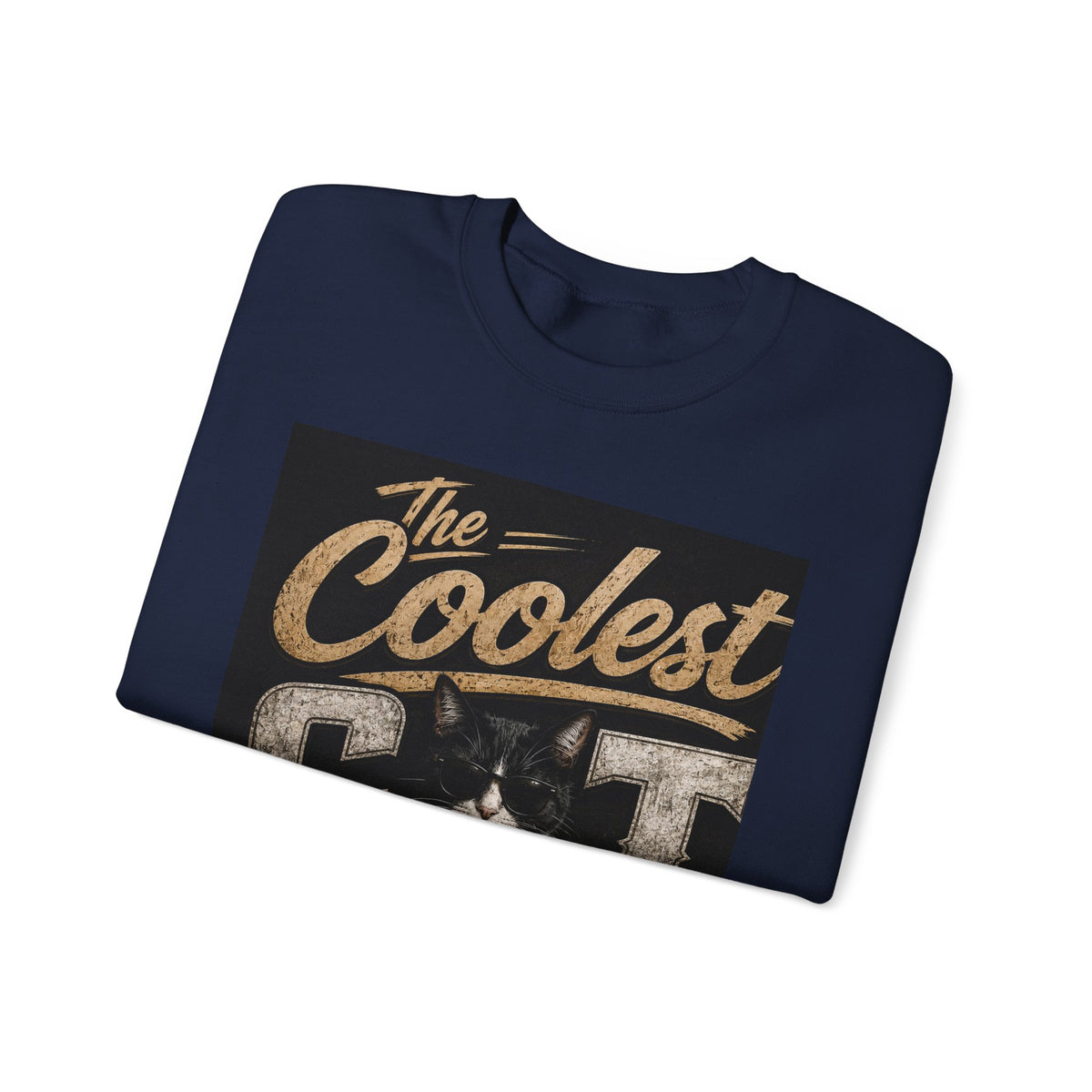 Coolest Cat Around Sweatshirt – Vintage Cat Graphic Crewneck