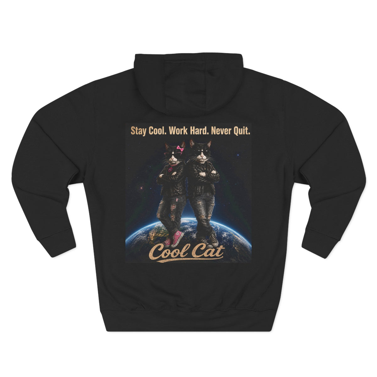 Cool Cats Vintage Graphic Hoodie — Retro Cat Band Design