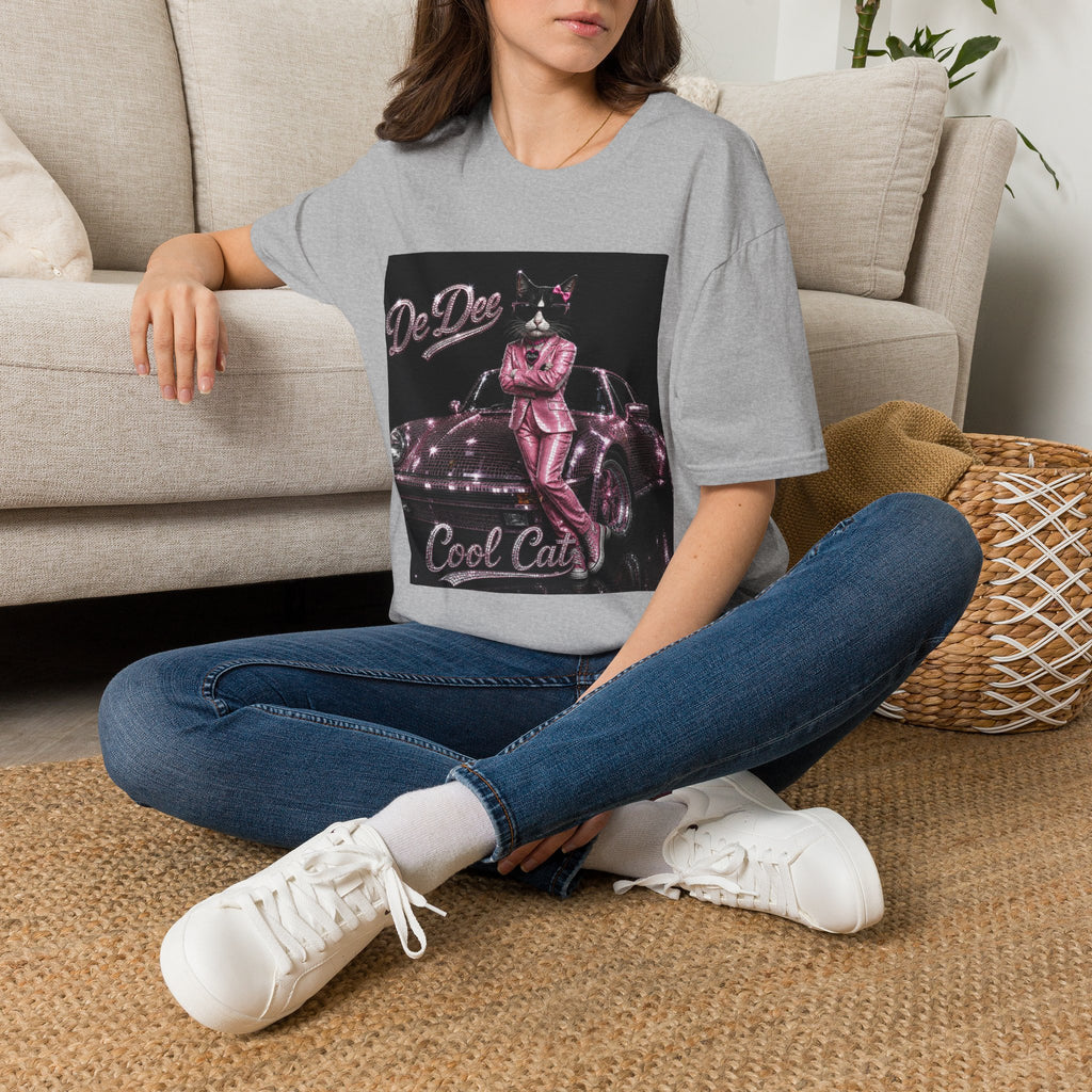 Cool Cat sparkles pink car Motivational T-Shirt — "Stay Cool. Work Hard. Never Quit."