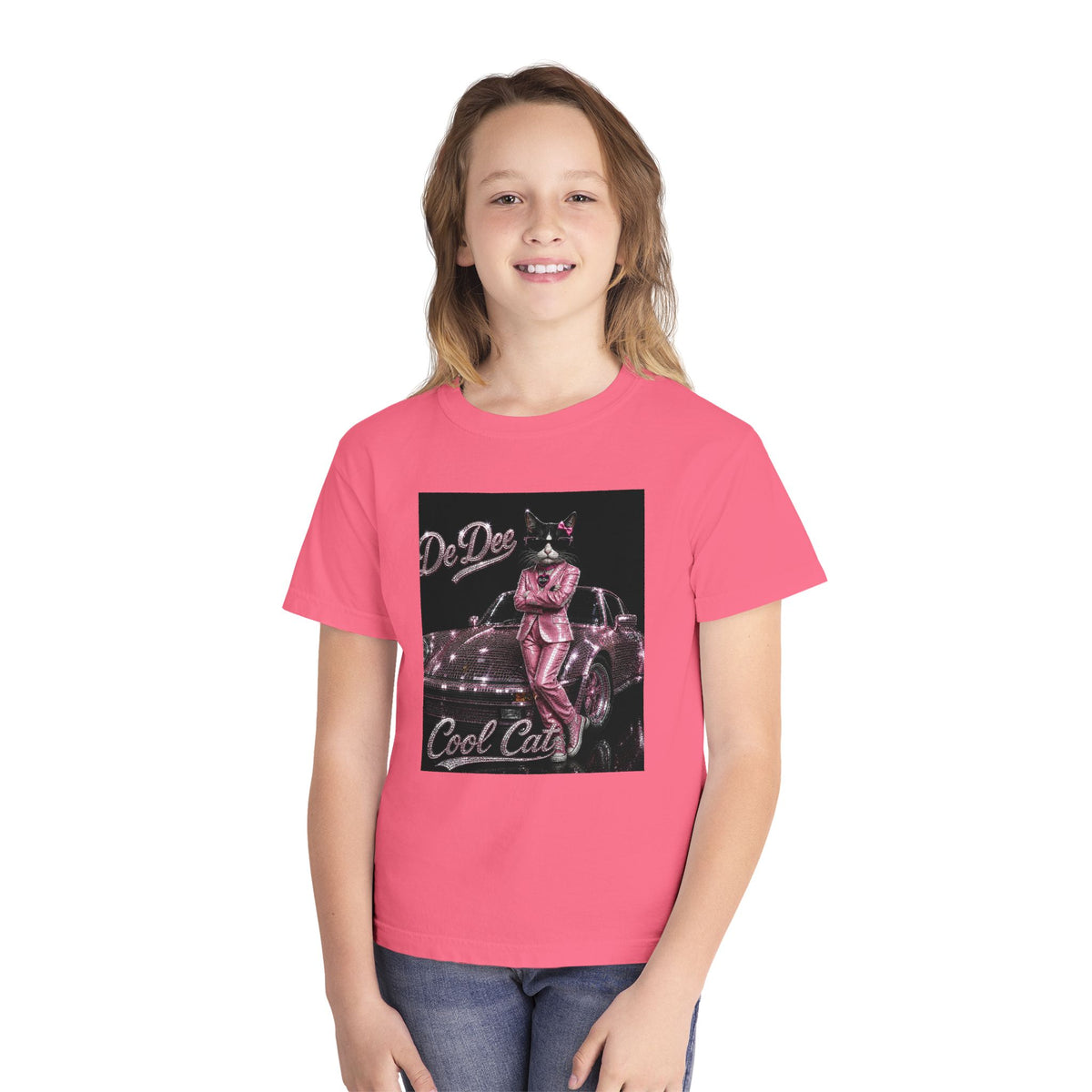 Cool Cat Youth Tee — 'Stay Cool. Work Hard. Never Quit.' Motivational Graphic Tee
