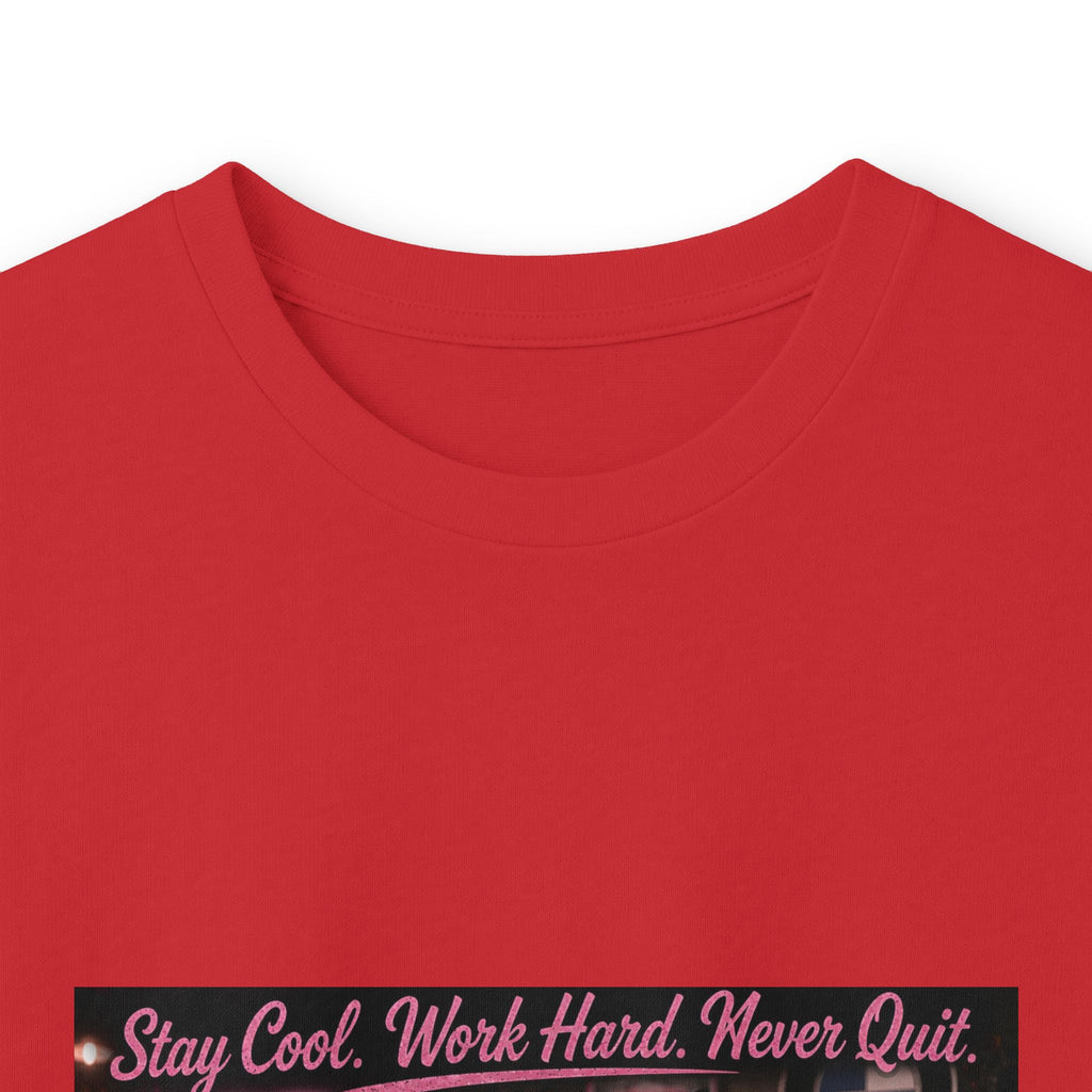 Cool Cat Long Sleeve Tee – "Stay Cool. Work Hard. Never Quit." Graphic Shirt