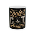 The Coolest Cat Around Ceramic Mug – Funny Cat Lover Coffee Cup (11oz, 15oz)