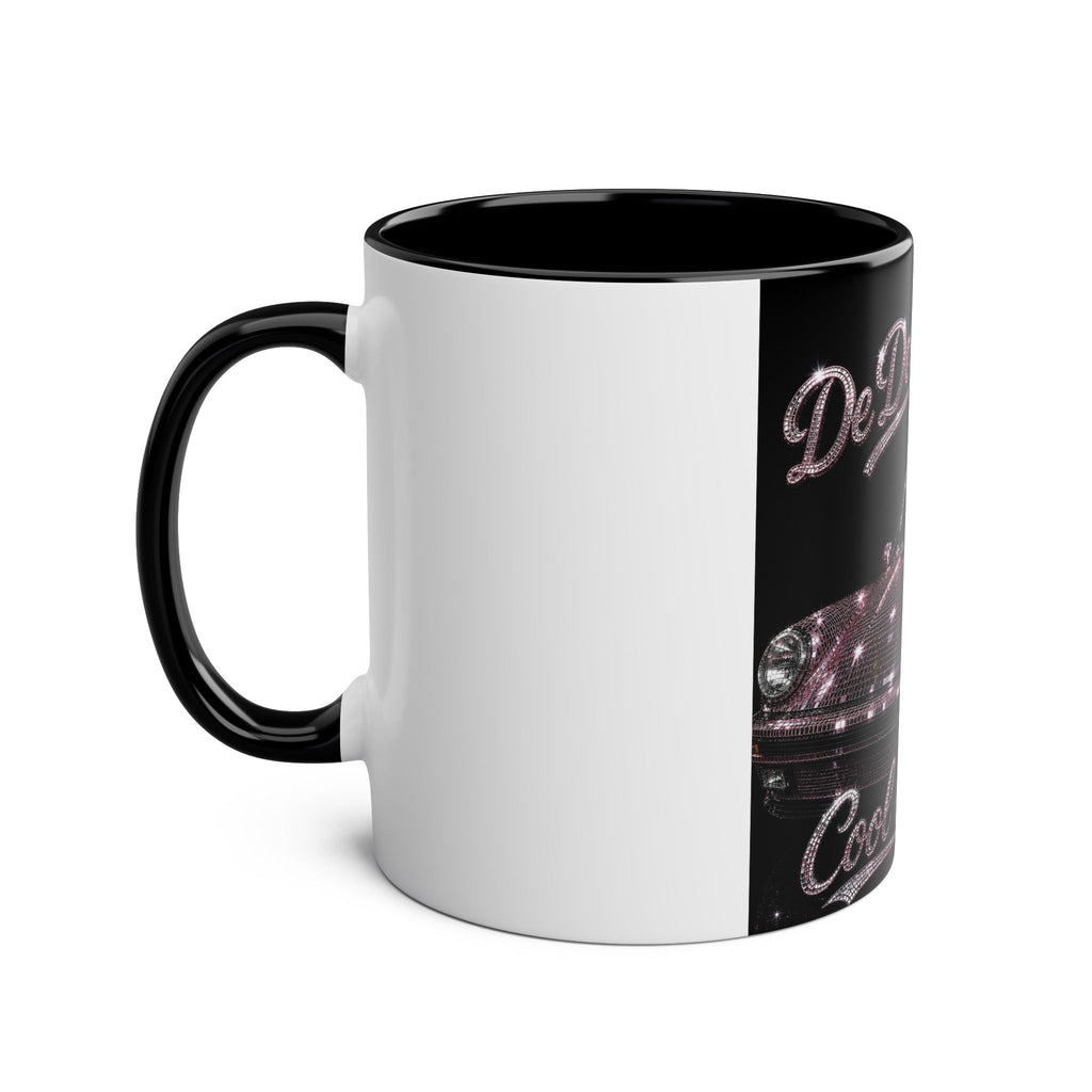 De Dee Sparkle pink car"The Coolest Cat Around"  - 11oz Two-Tone Coffee Mug