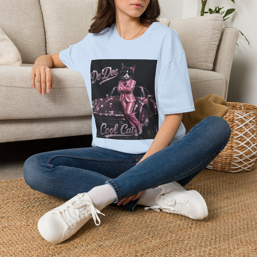 Cool Cat sparkles pink car Motivational T-Shirt — "Stay Cool. Work Hard. Never Quit."