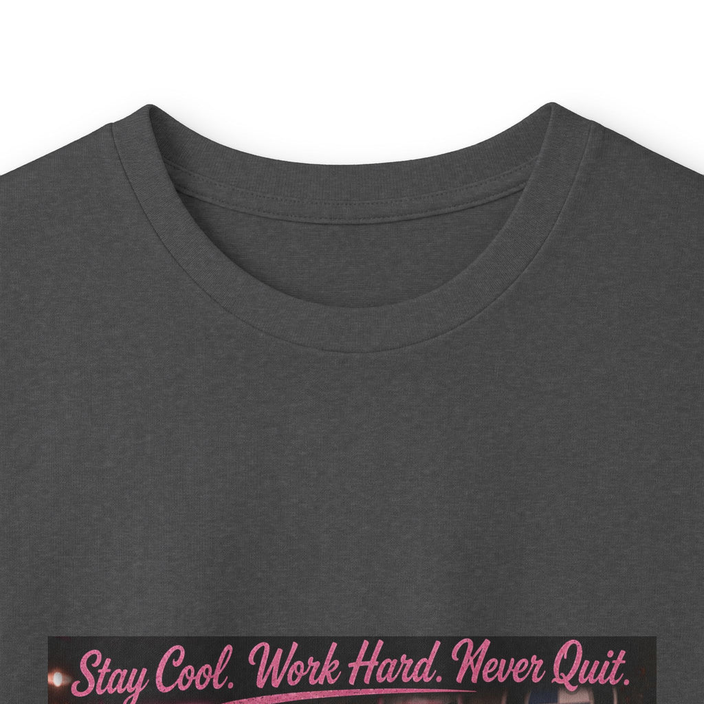 Cool Cat Long Sleeve Tee – "Stay Cool. Work Hard. Never Quit." Graphic Shirt