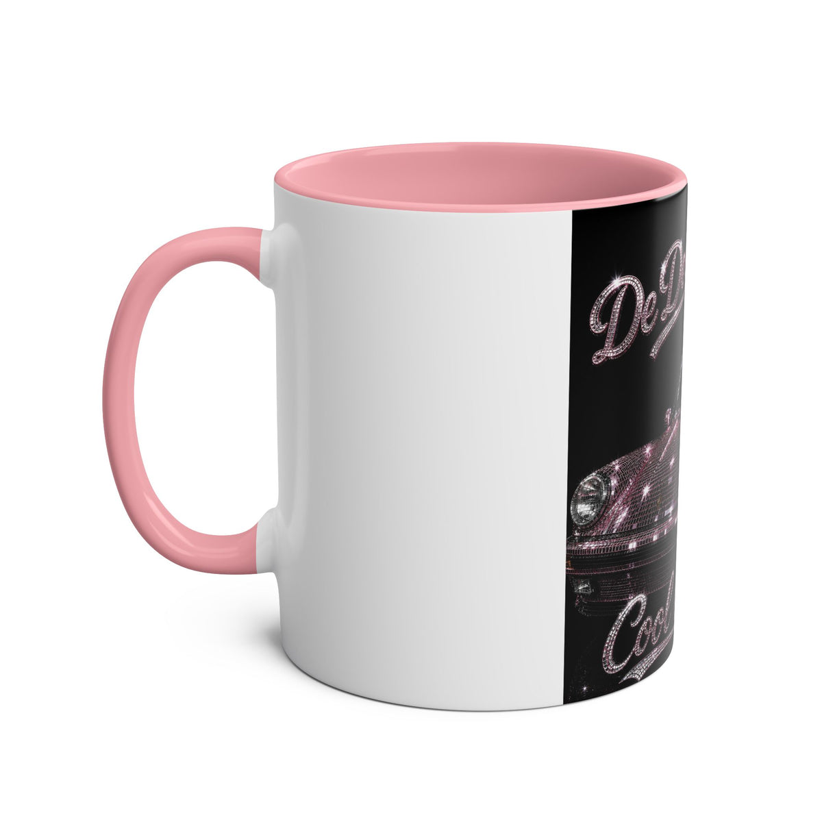 De Dee Sparkle pink car"The Coolest Cat Around"  - 11oz Two-Tone Coffee Mug