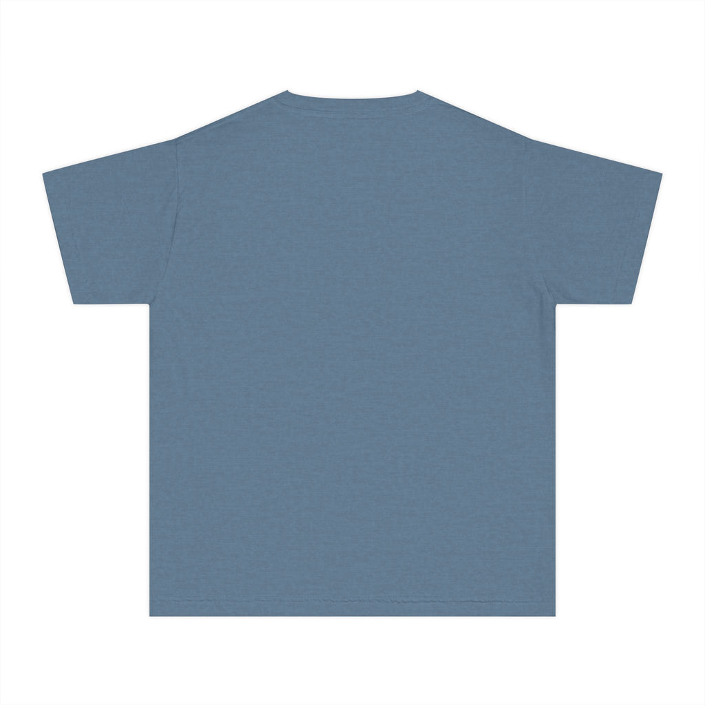 Cool Cat De Dee Standing on the Globe  Youth Tee — "Stay Cool, Work Hard, Never Quit" Motivational Graphic Shirt