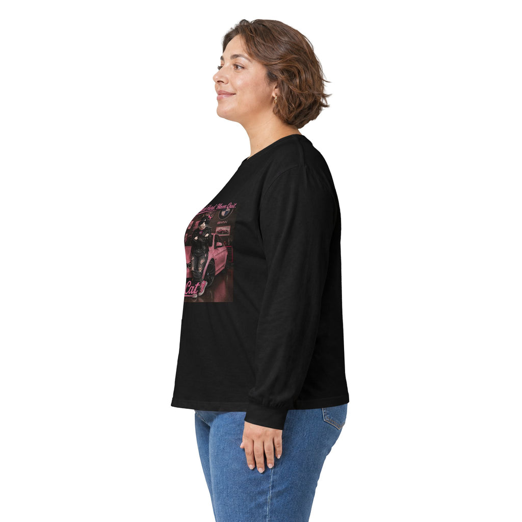 Cool Cat Long Sleeve Tee – "Stay Cool. Work Hard. Never Quit." Graphic Shirt