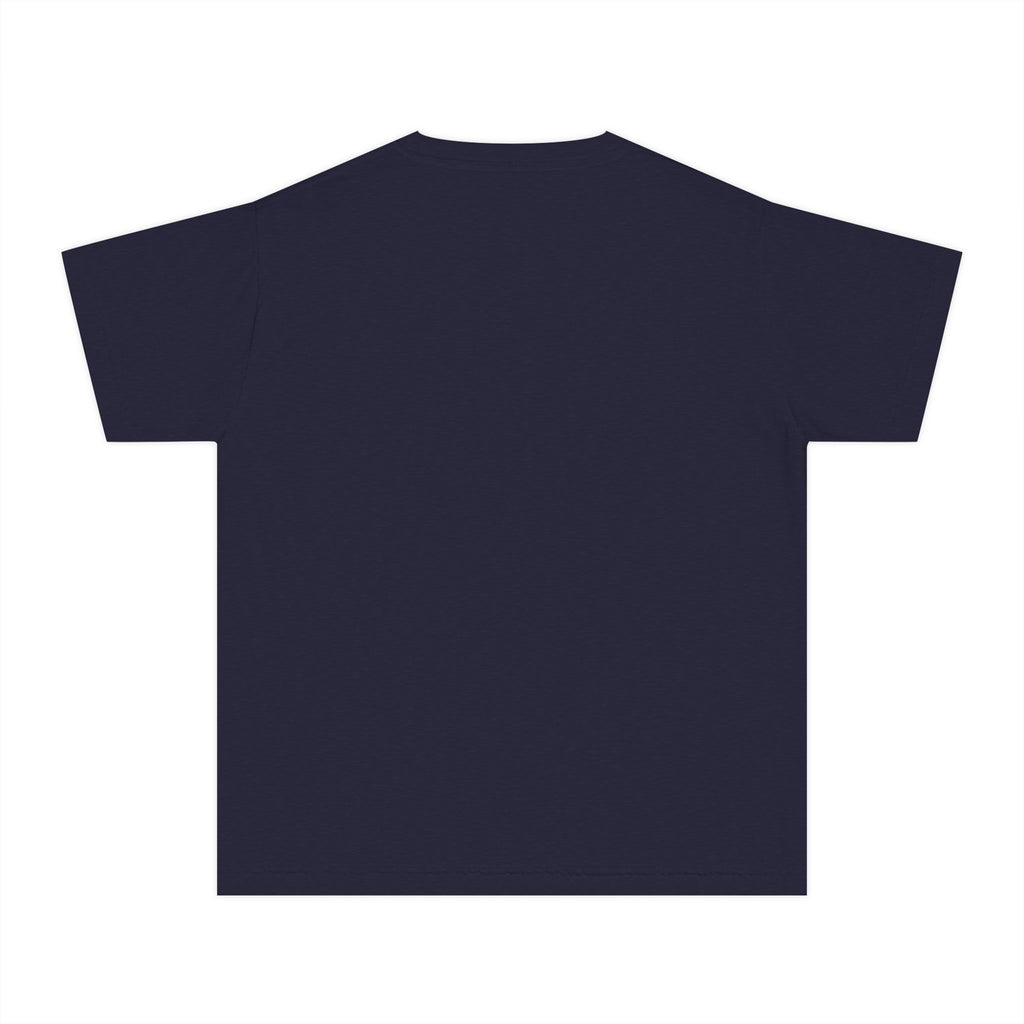 Cool Cat De Dee Standing on the Globe  Youth Tee — "Stay Cool, Work Hard, Never Quit" Motivational Graphic Shirt