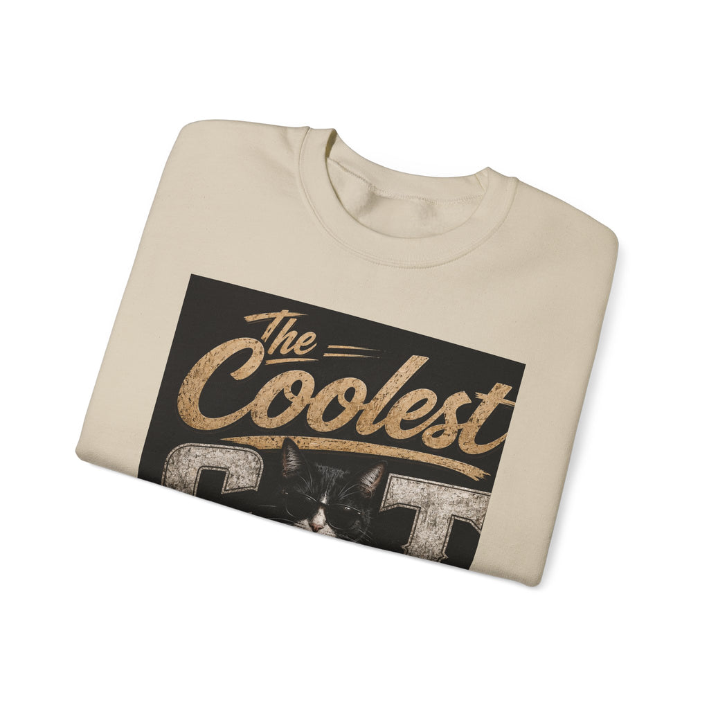 Coolest Cat Around Sweatshirt – Vintage Cat Graphic Crewneck
