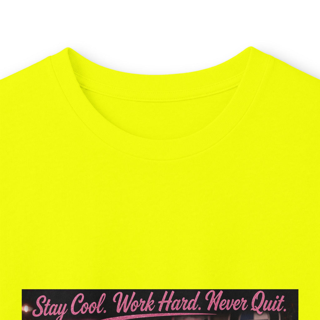 Cool Cat Long Sleeve Tee – "Stay Cool. Work Hard. Never Quit." Graphic Shirt