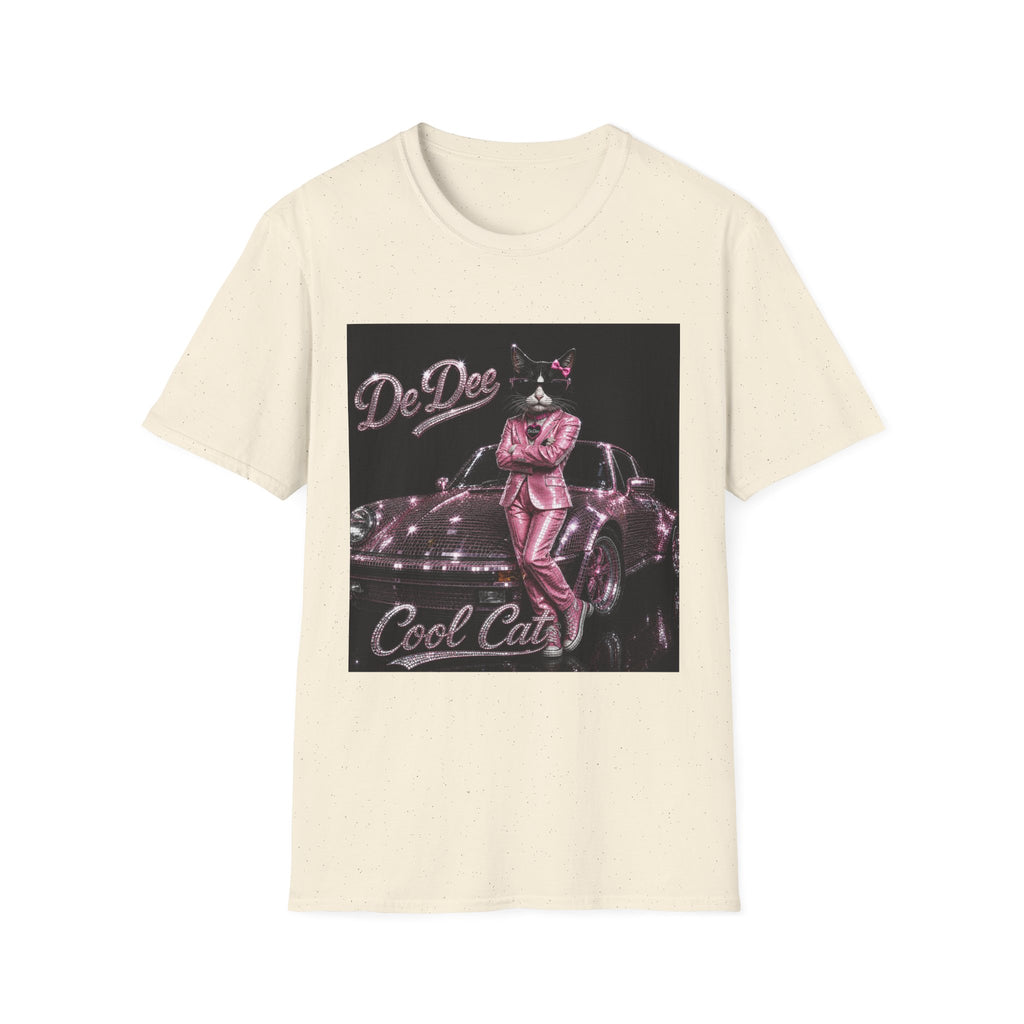 Cool Cat sparkles pink car Motivational T-Shirt — "Stay Cool. Work Hard. Never Quit."