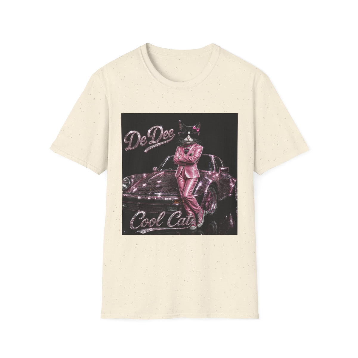 Cool Cat sparkles pink car Motivational T-Shirt — "Stay Cool. Work Hard. Never Quit."