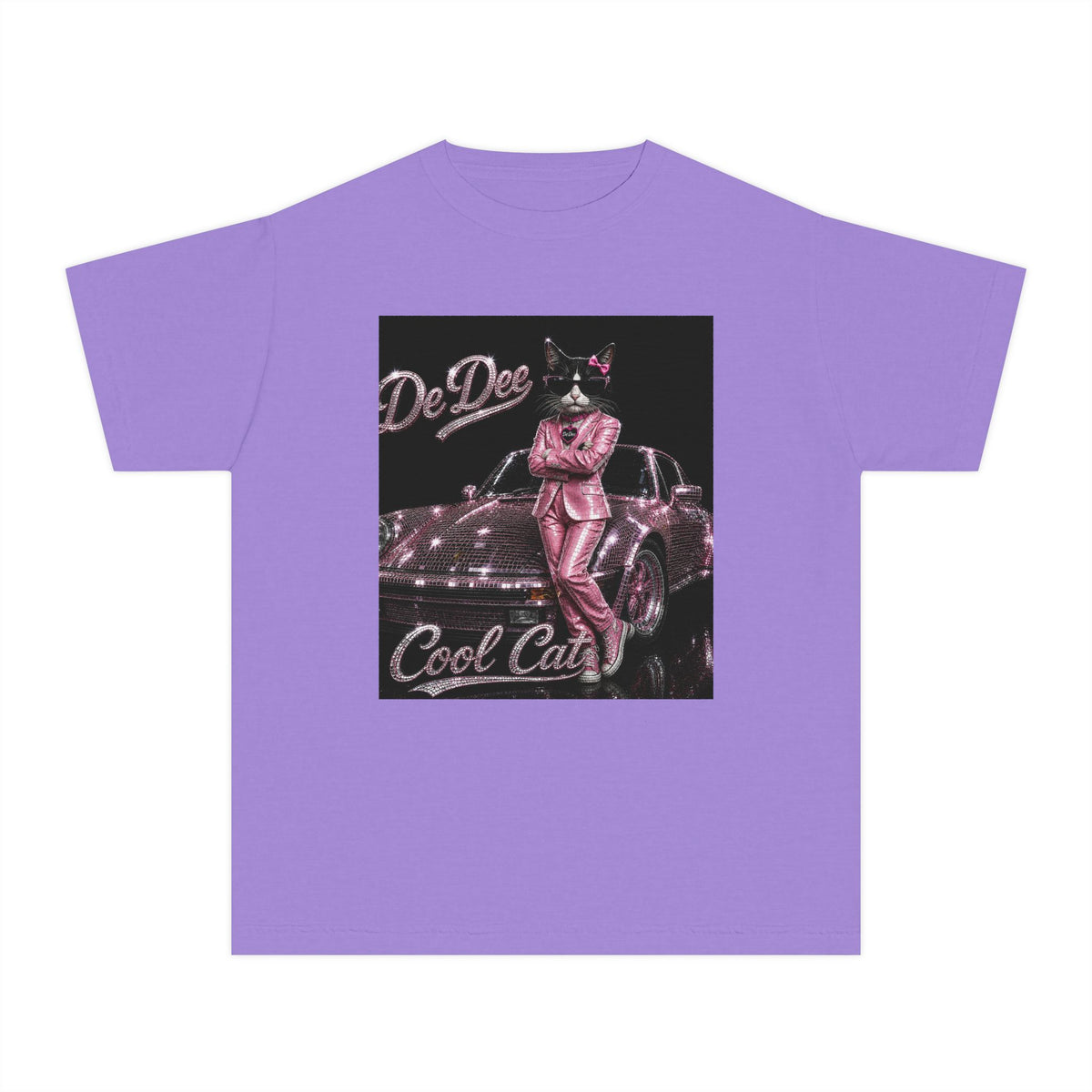 Cool Cat Youth Tee — 'Stay Cool. Work Hard. Never Quit.' Motivational Graphic Tee