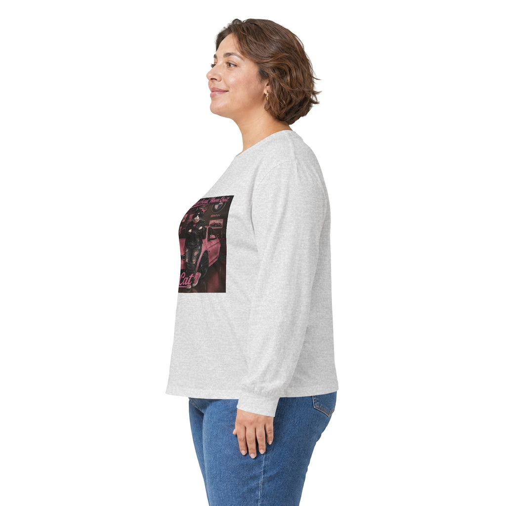 Cool Cat Long Sleeve Tee – "Stay Cool. Work Hard. Never Quit." Graphic Shirt