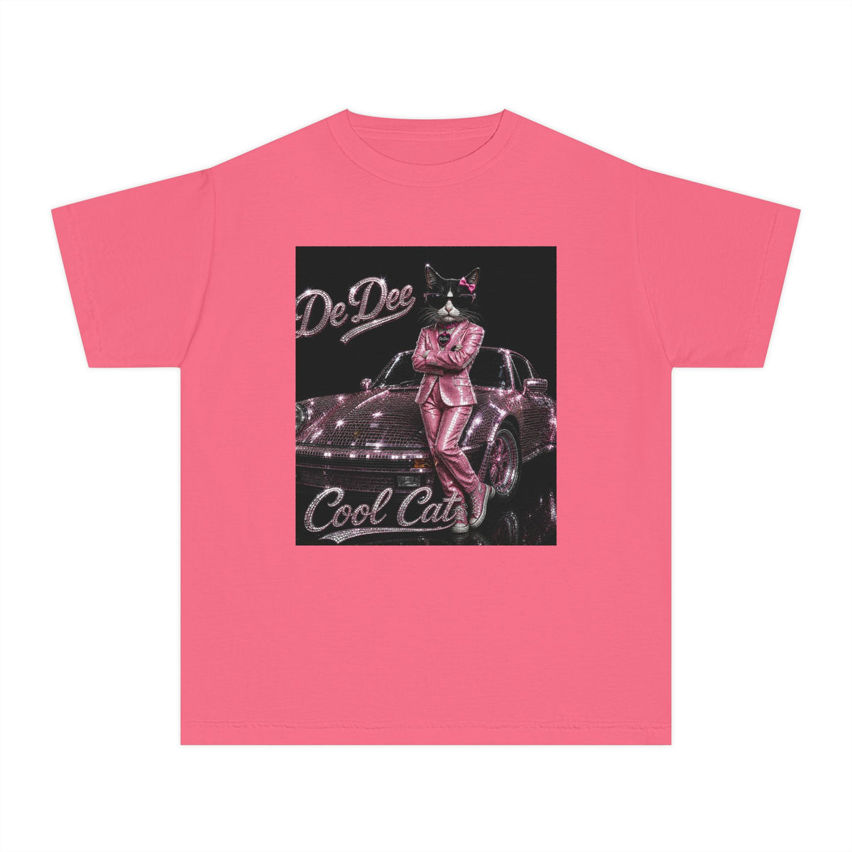 Cool Cat Youth Tee — 'Stay Cool. Work Hard. Never Quit.' Motivational Graphic Tee