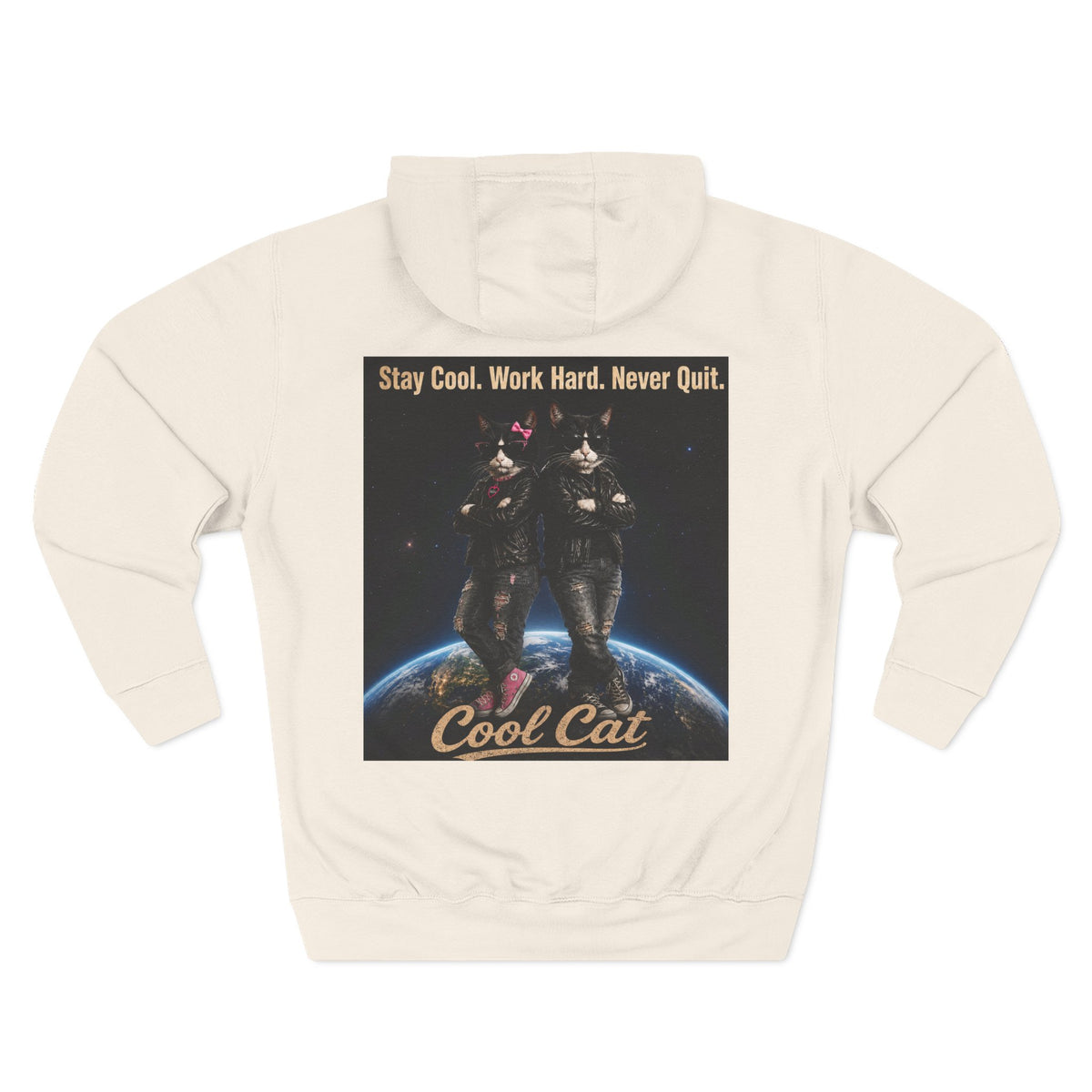 Cool Cats Vintage Graphic Hoodie — Retro Cat Band Design