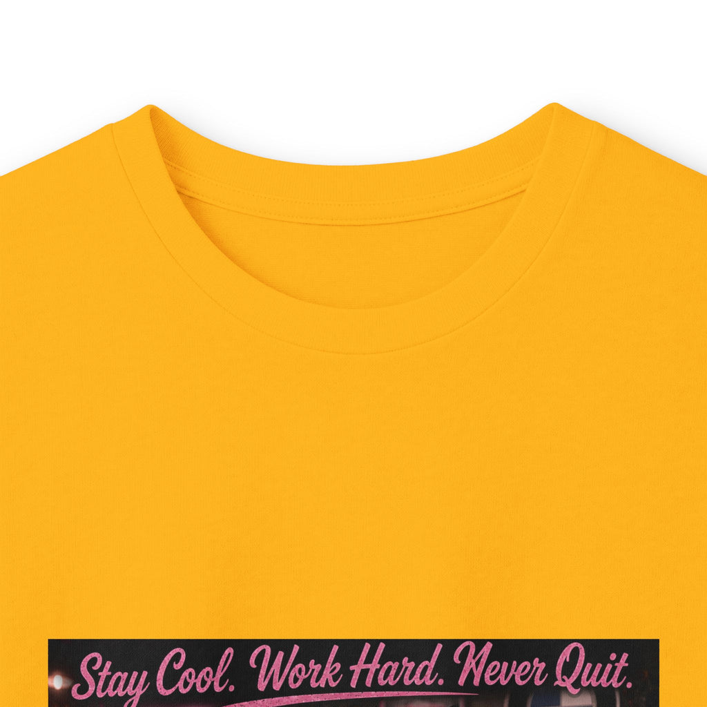 Cool Cat Long Sleeve Tee – "Stay Cool. Work Hard. Never Quit." Graphic Shirt