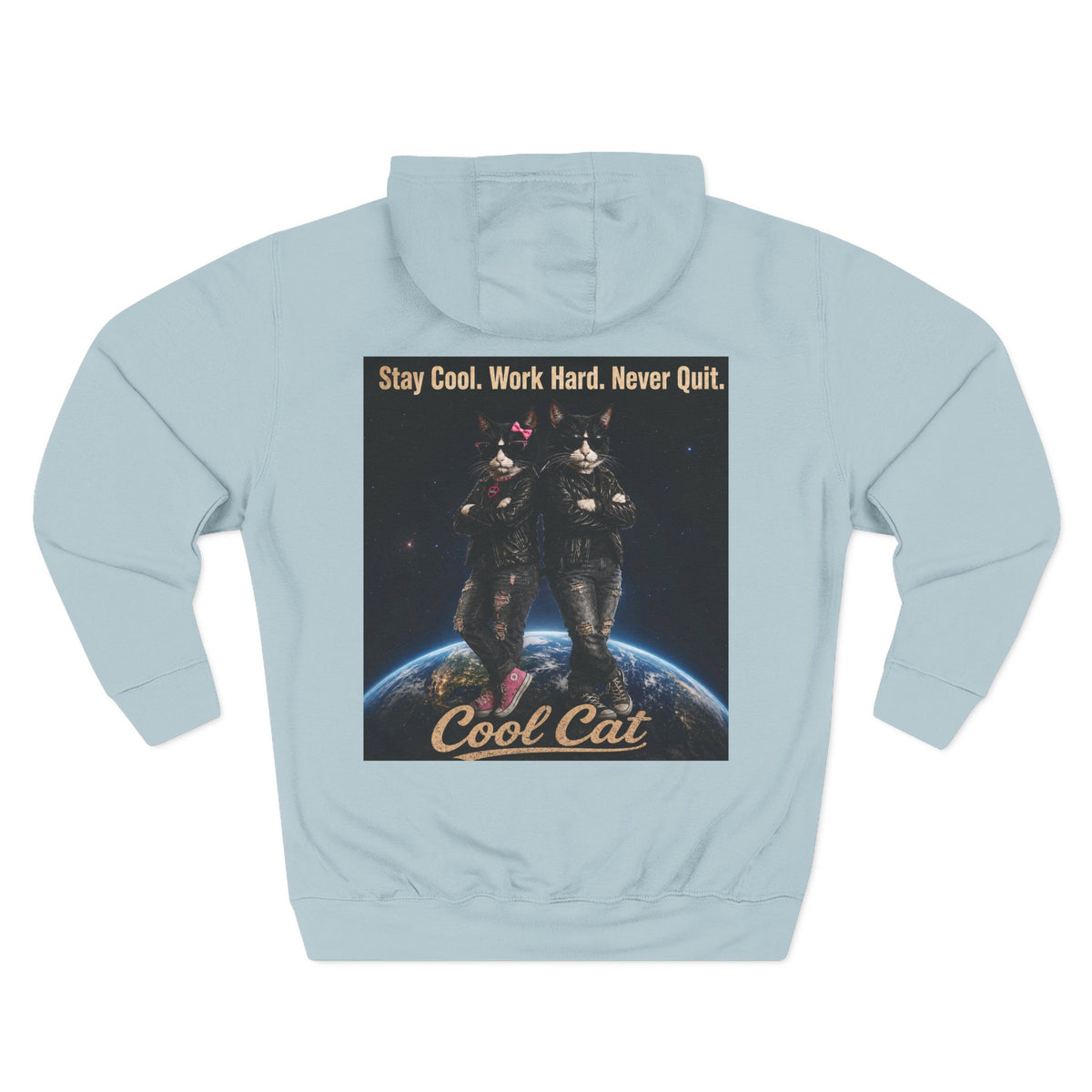 Cool Cats Vintage Graphic Hoodie — Retro Cat Band Design