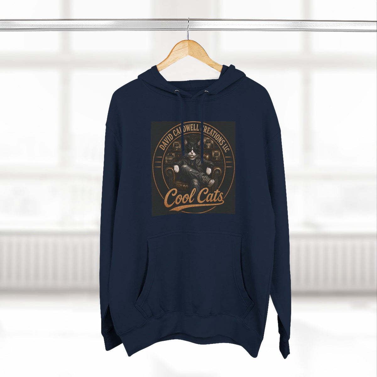 Cool Cats Vintage Graphic Hoodie — Retro Cat Band Design