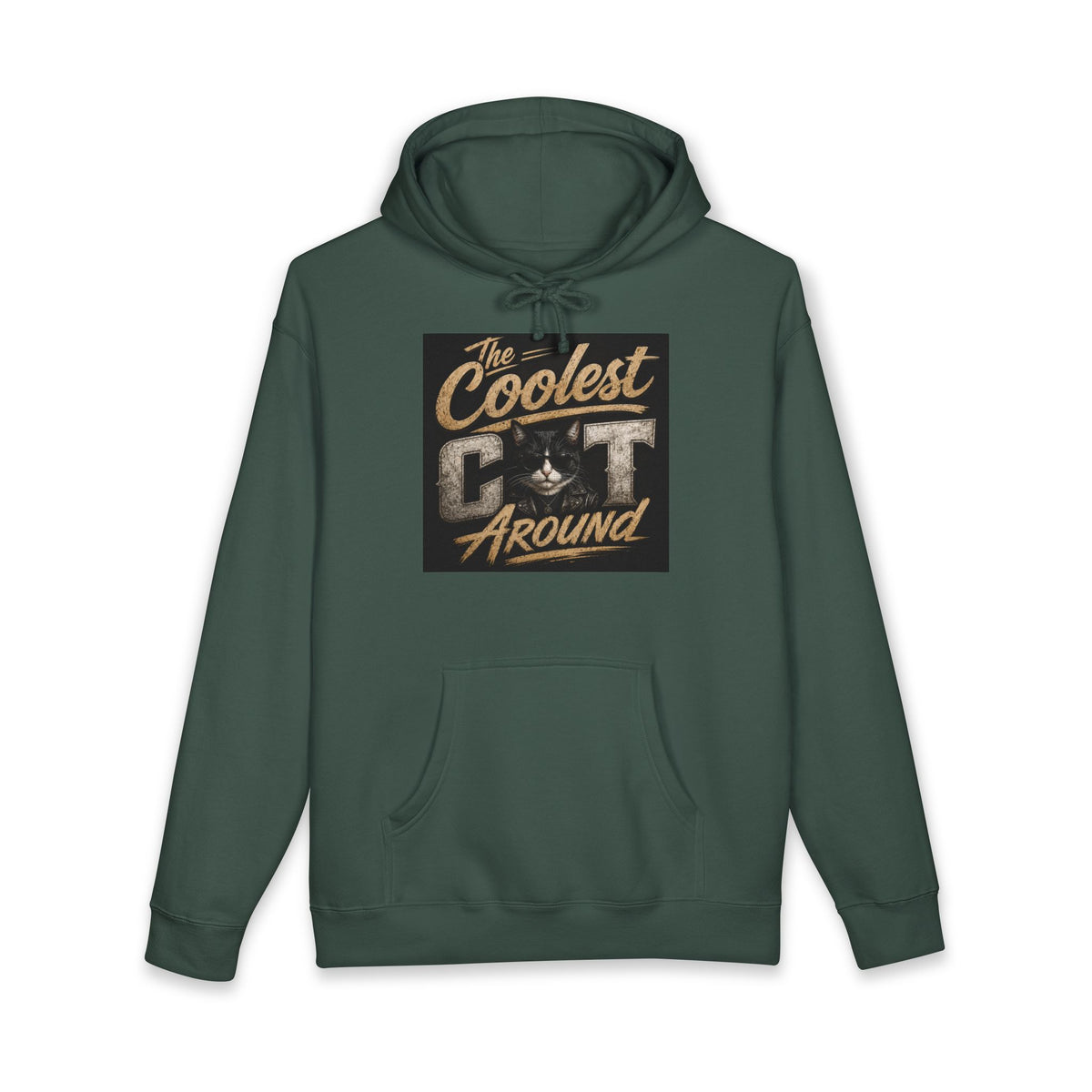 Coolest Cat Around Hoodie — Vintage Retro Cat Lover Pullover
