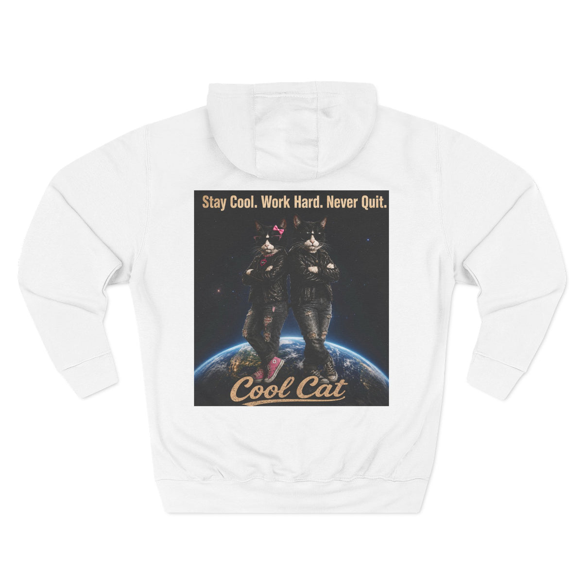 Cool Cats Vintage Graphic Hoodie — Retro Cat Band Design