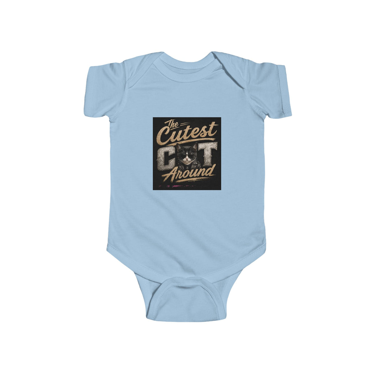 Copy of Infant Bodysuit - "The Cutest Cat Around" Baby Onesie, Retro Pink Cat Graphic