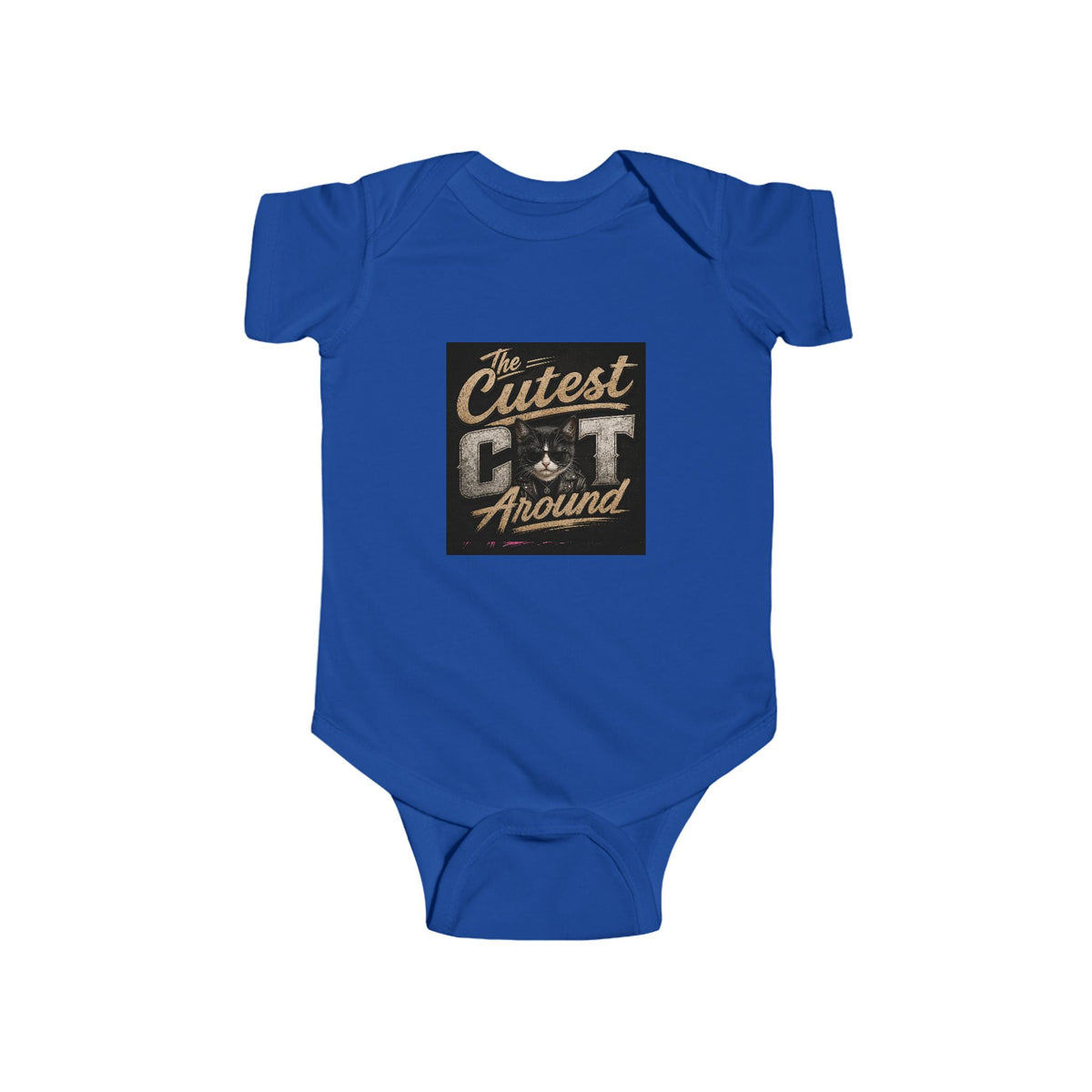 Copy of Infant Bodysuit - "The Cutest Cat Around" Baby Onesie, Retro Pink Cat Graphic