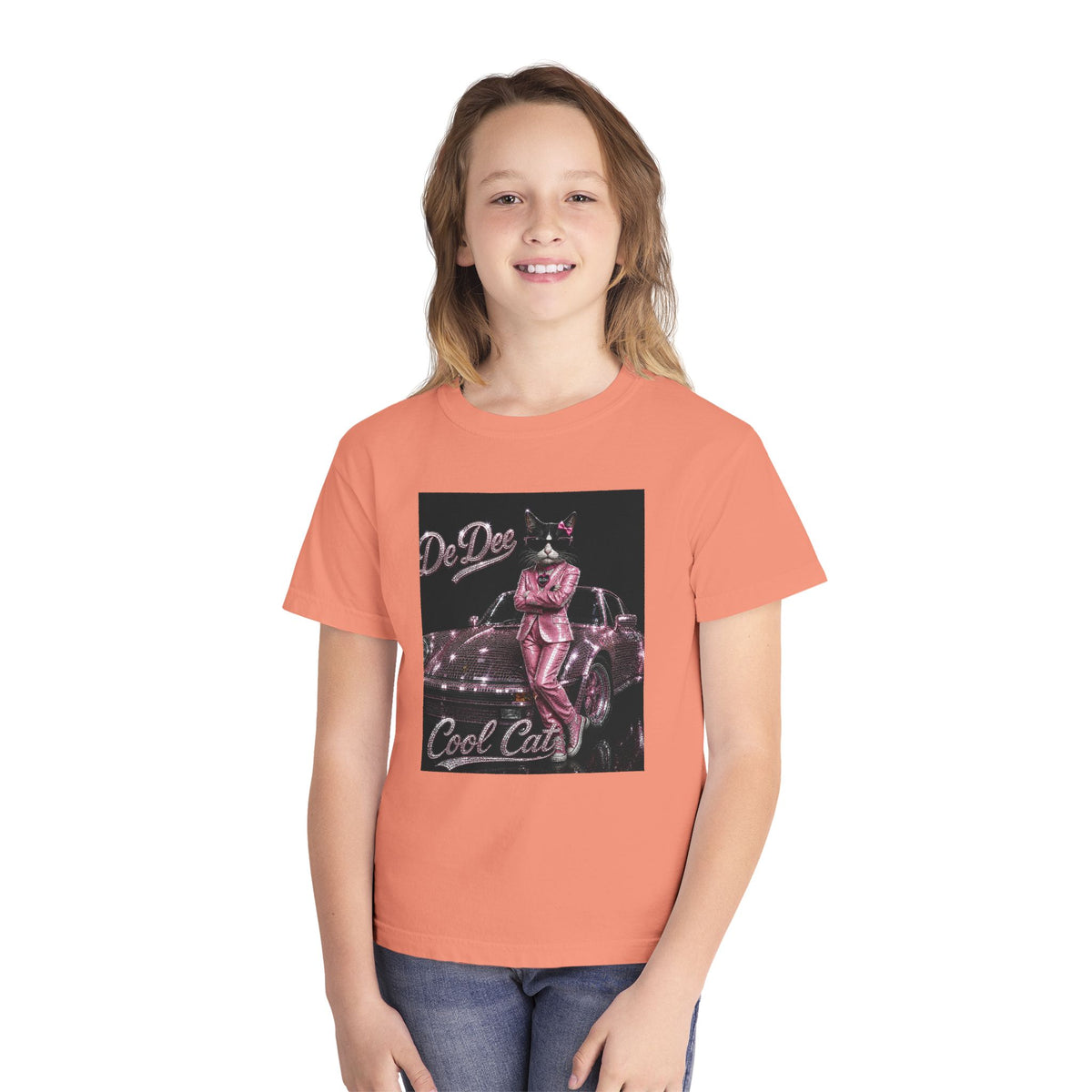 Cool Cat Youth Tee — 'Stay Cool. Work Hard. Never Quit.' Motivational Graphic Tee