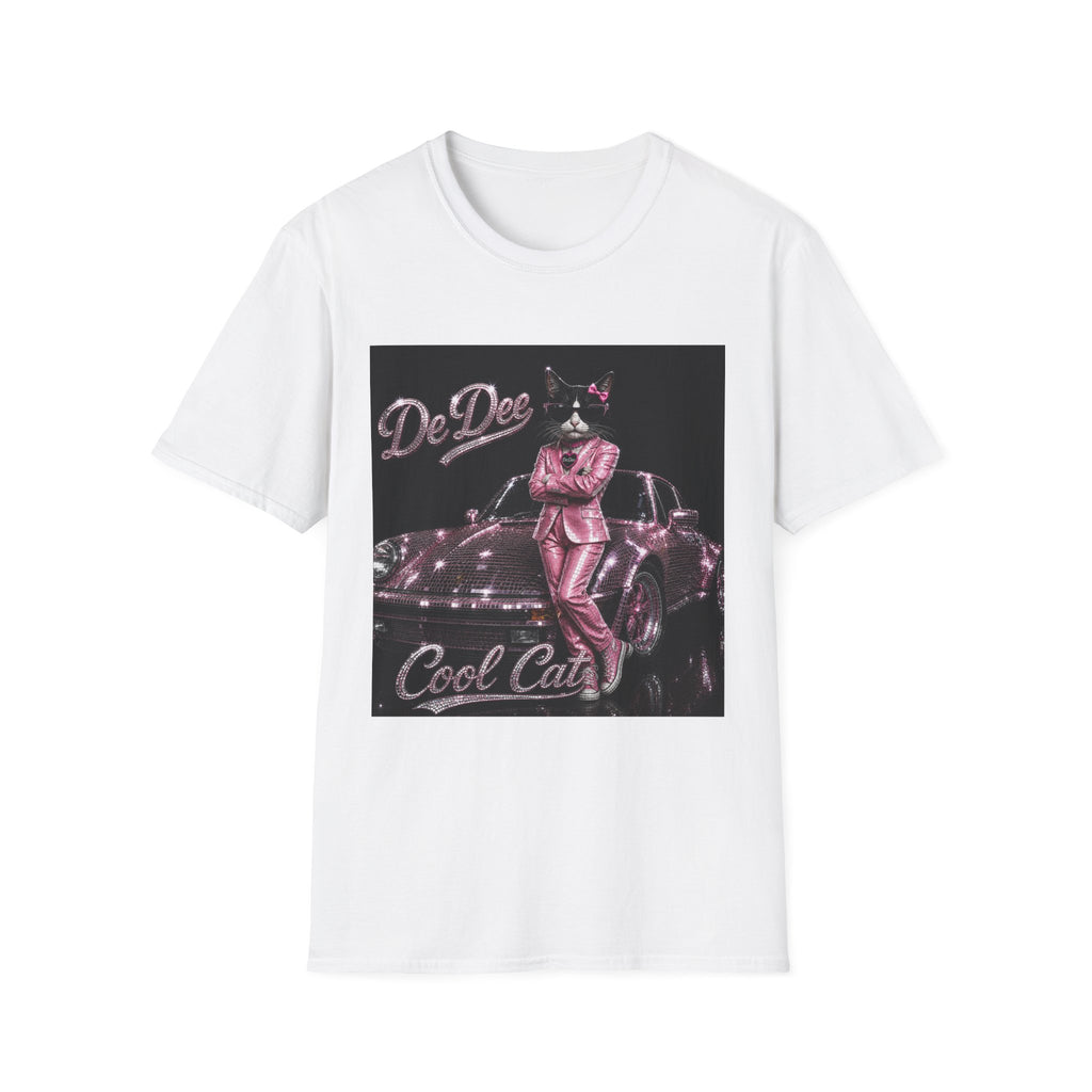 Cool Cat sparkles pink car Motivational T-Shirt — "Stay Cool. Work Hard. Never Quit."