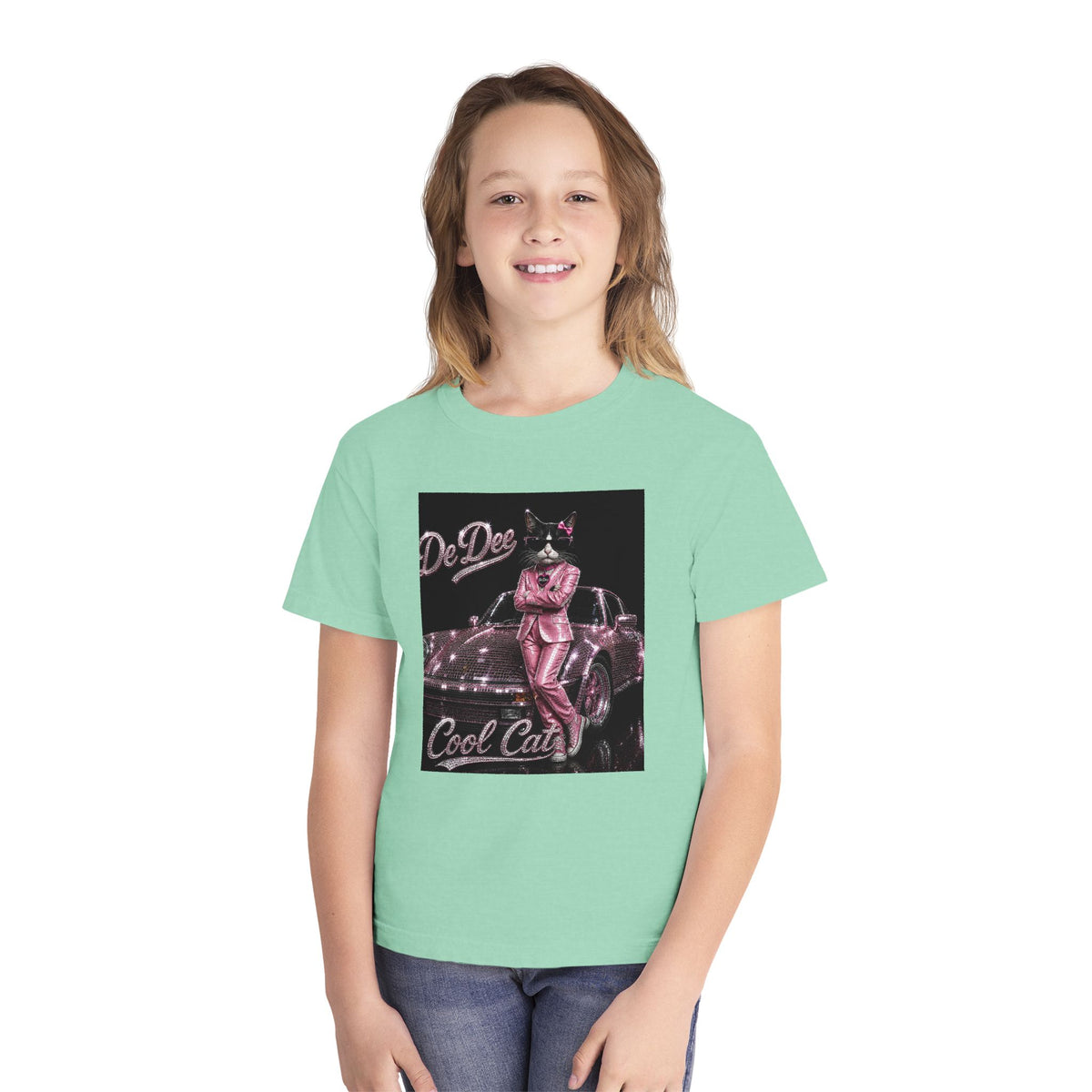 Cool Cat Youth Tee — 'Stay Cool. Work Hard. Never Quit.' Motivational Graphic Tee