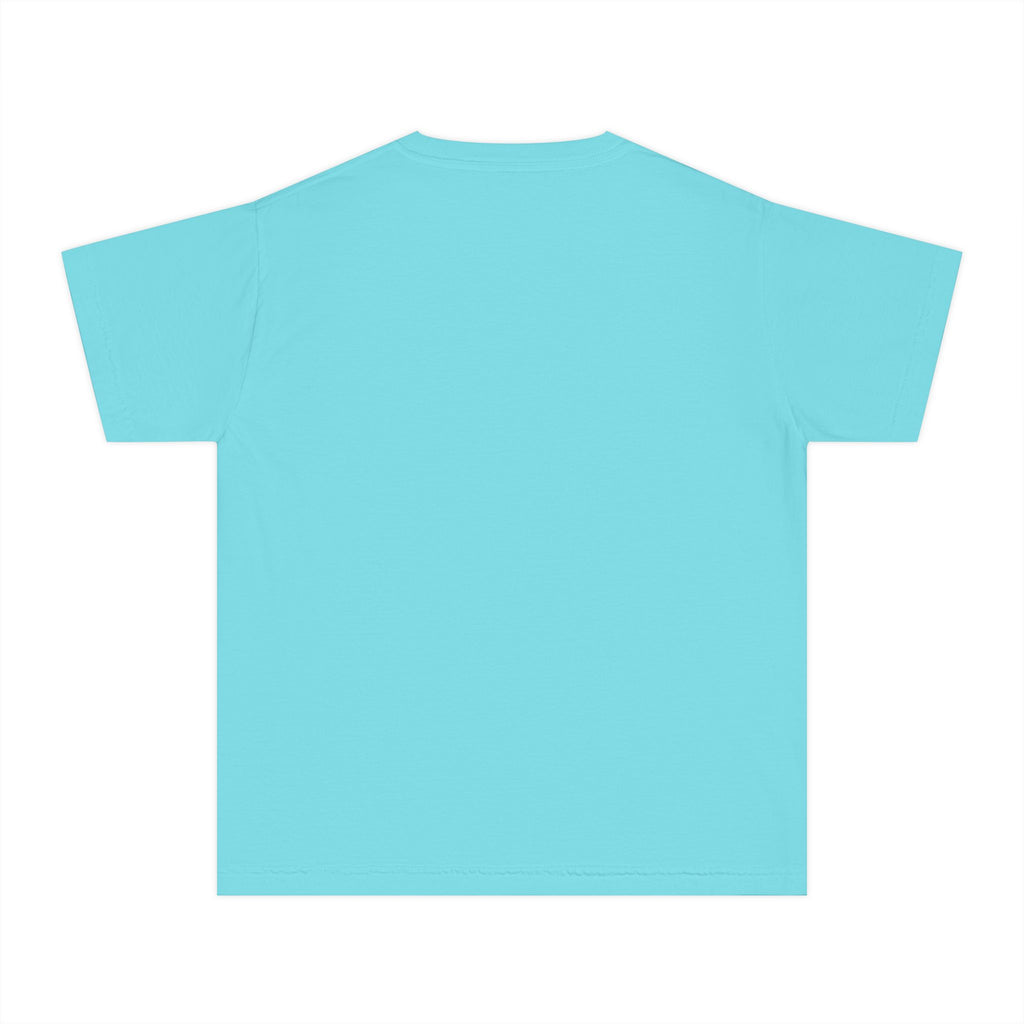 Cool Cat De Dee Standing on the Globe  Youth Tee — "Stay Cool, Work Hard, Never Quit" Motivational Graphic Shirt