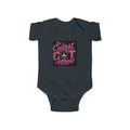 Infant Bodysuit - "The Cutest Cat Around" Baby Onesie, Retro Pink Cat Graphic