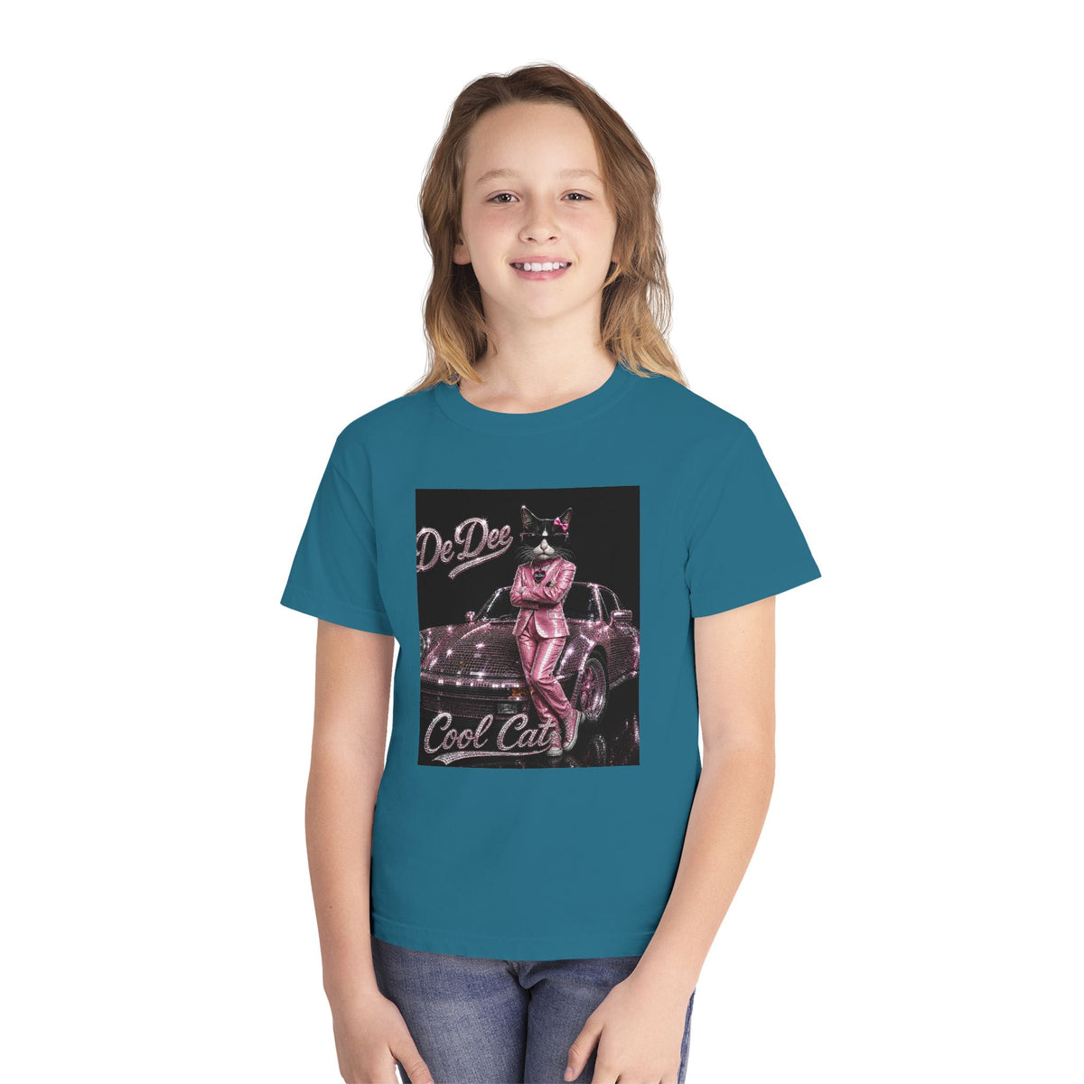 Cool Cat Youth Tee — 'Stay Cool. Work Hard. Never Quit.' Motivational Graphic Tee