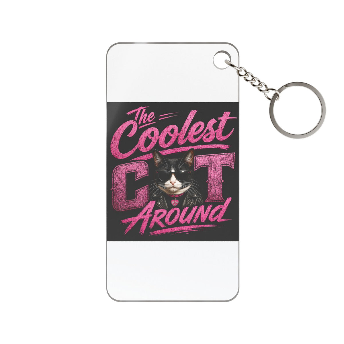 Coolest Cat (De Dee) Around Keychain Pink Charm