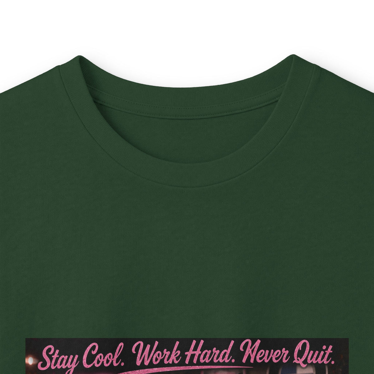 Cool Cat Long Sleeve Tee – "Stay Cool. Work Hard. Never Quit." Graphic Shirt