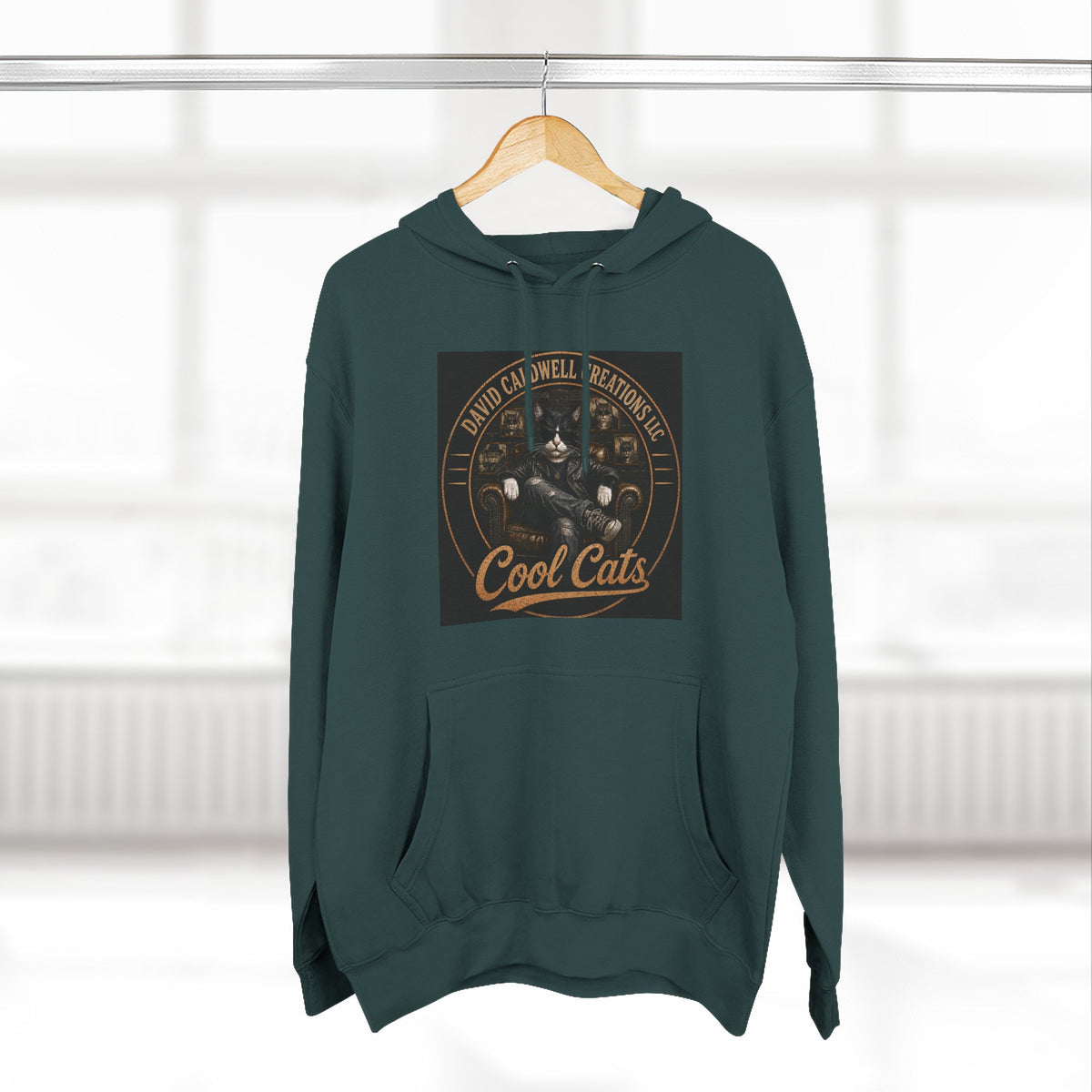 Cool Cats Vintage Graphic Hoodie — Retro Cat Band Design
