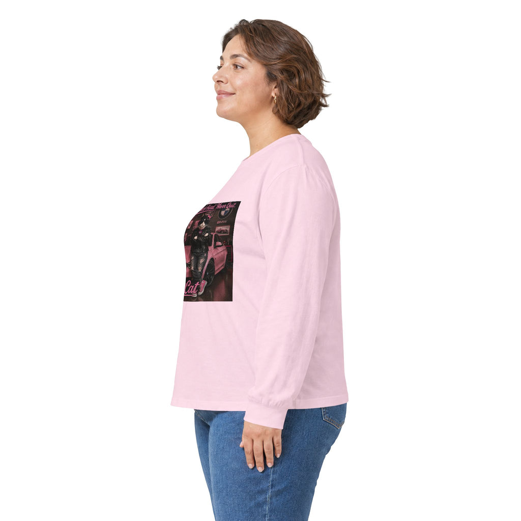 Cool Cat Long Sleeve Tee – "Stay Cool. Work Hard. Never Quit." Graphic Shirt