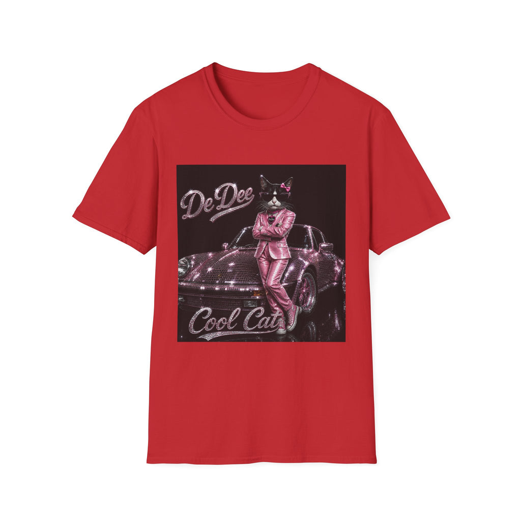 Cool Cat sparkles pink car Motivational T-Shirt — "Stay Cool. Work Hard. Never Quit."