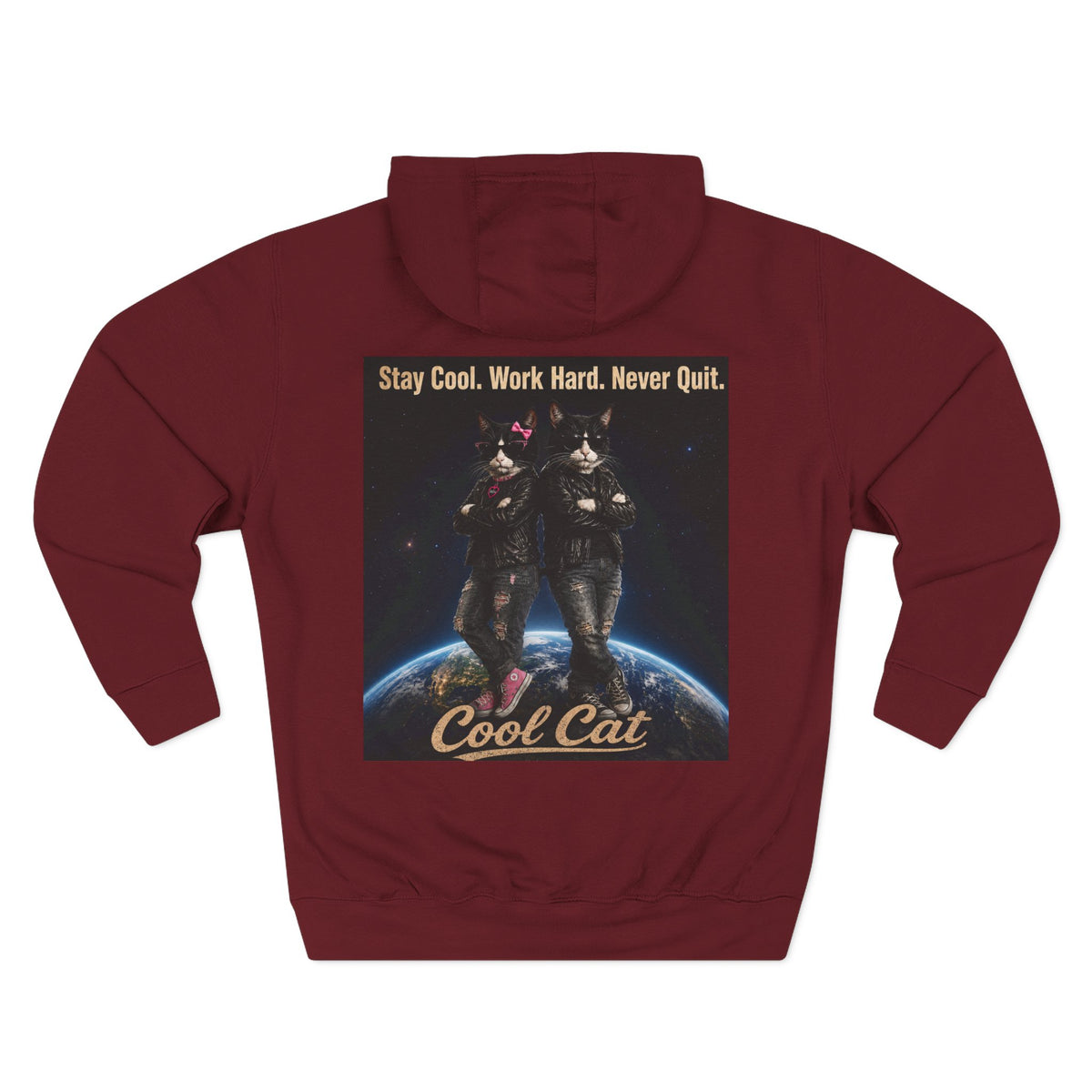 Cool Cats Vintage Graphic Hoodie — Retro Cat Band Design