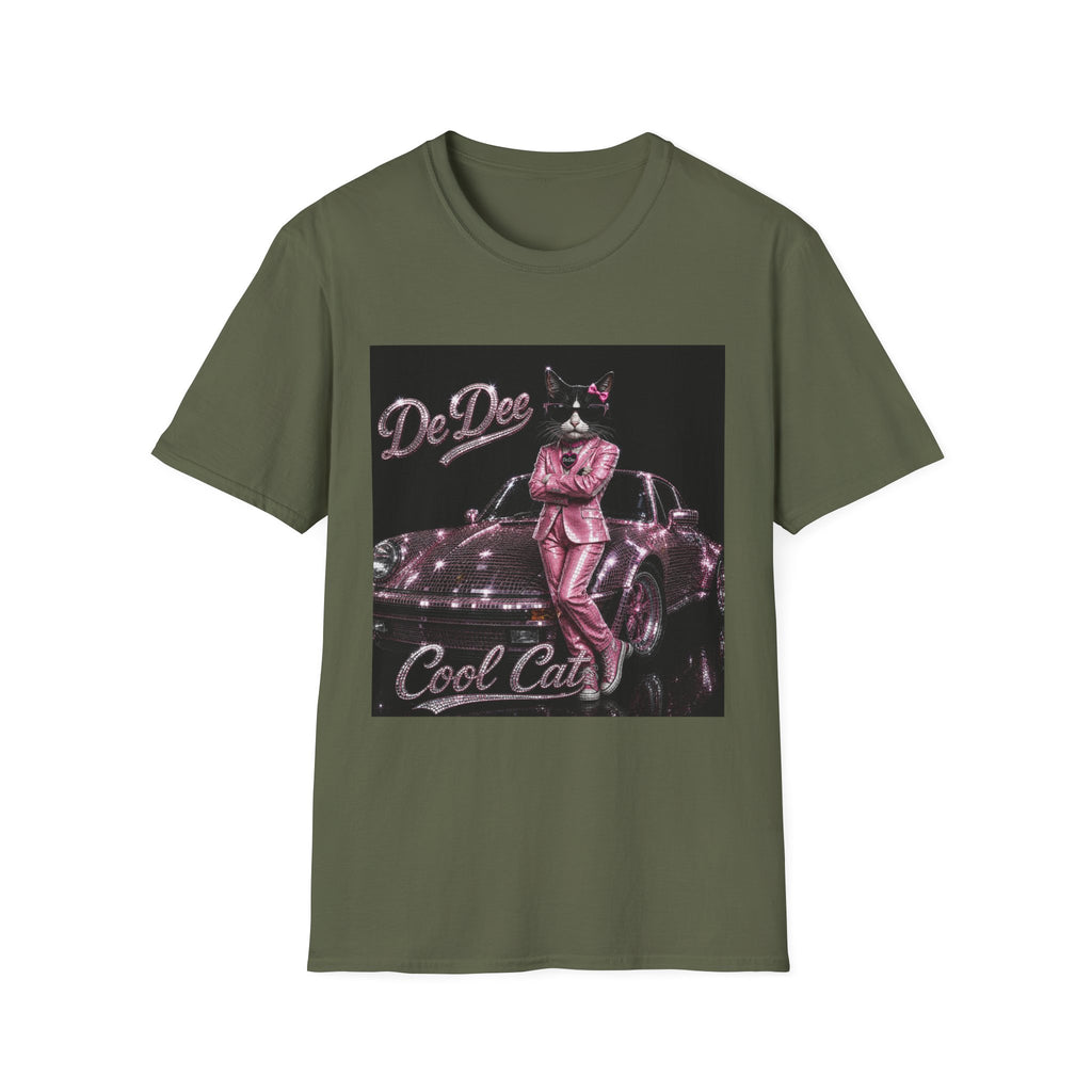 Cool Cat sparkles pink car Motivational T-Shirt — "Stay Cool. Work Hard. Never Quit."