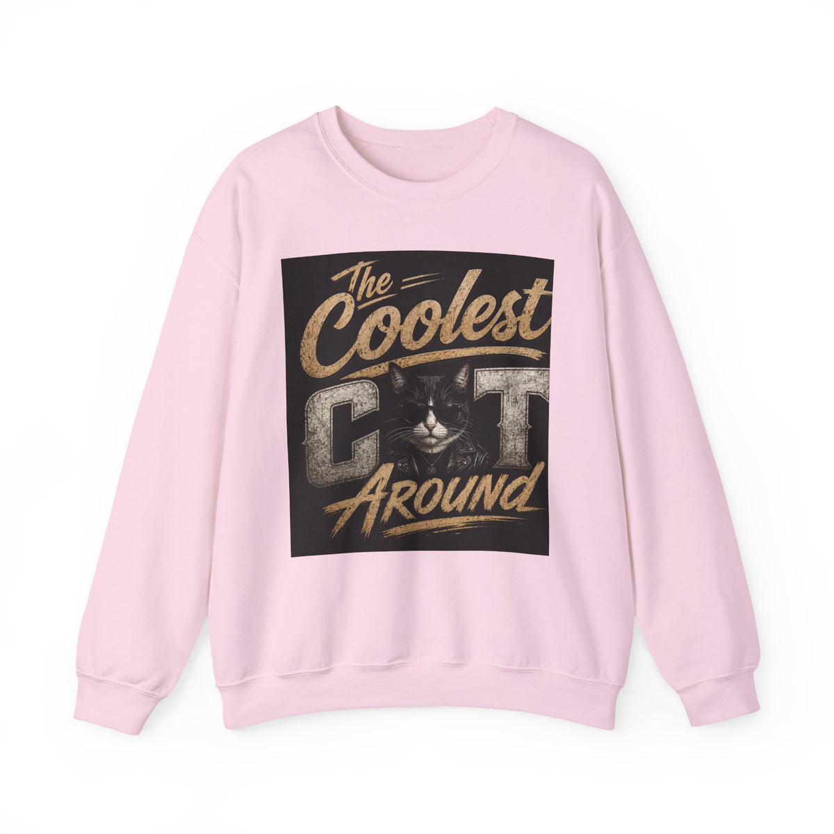 Coolest Cat Around Sweatshirt – Vintage Cat Graphic Crewneck